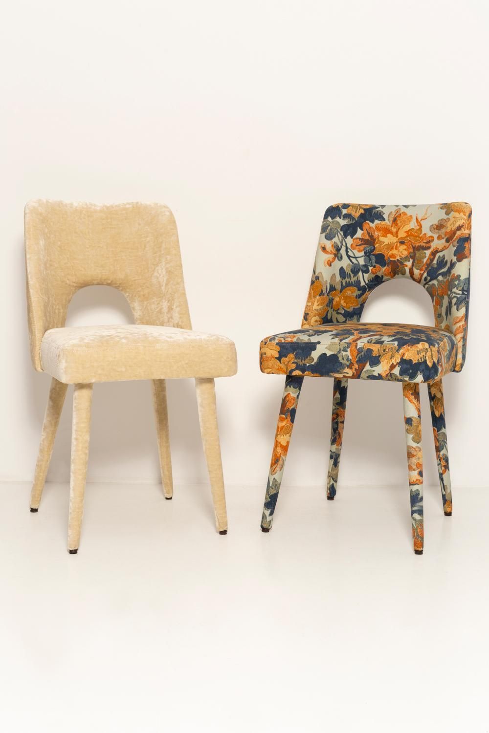 Ten Mid Century Shell Chairs In Beige Velvet Capri II By Pierre Frey, 1960s photo furniture