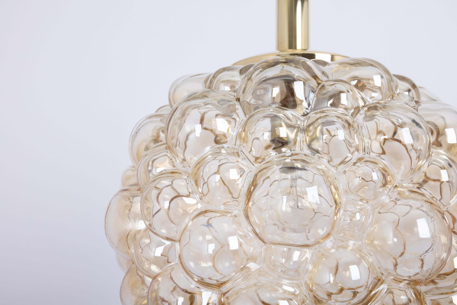 photo for sale Large Amber Bubble Glass Pendant By Helena Tynell For Limburg, Germany, 1970s