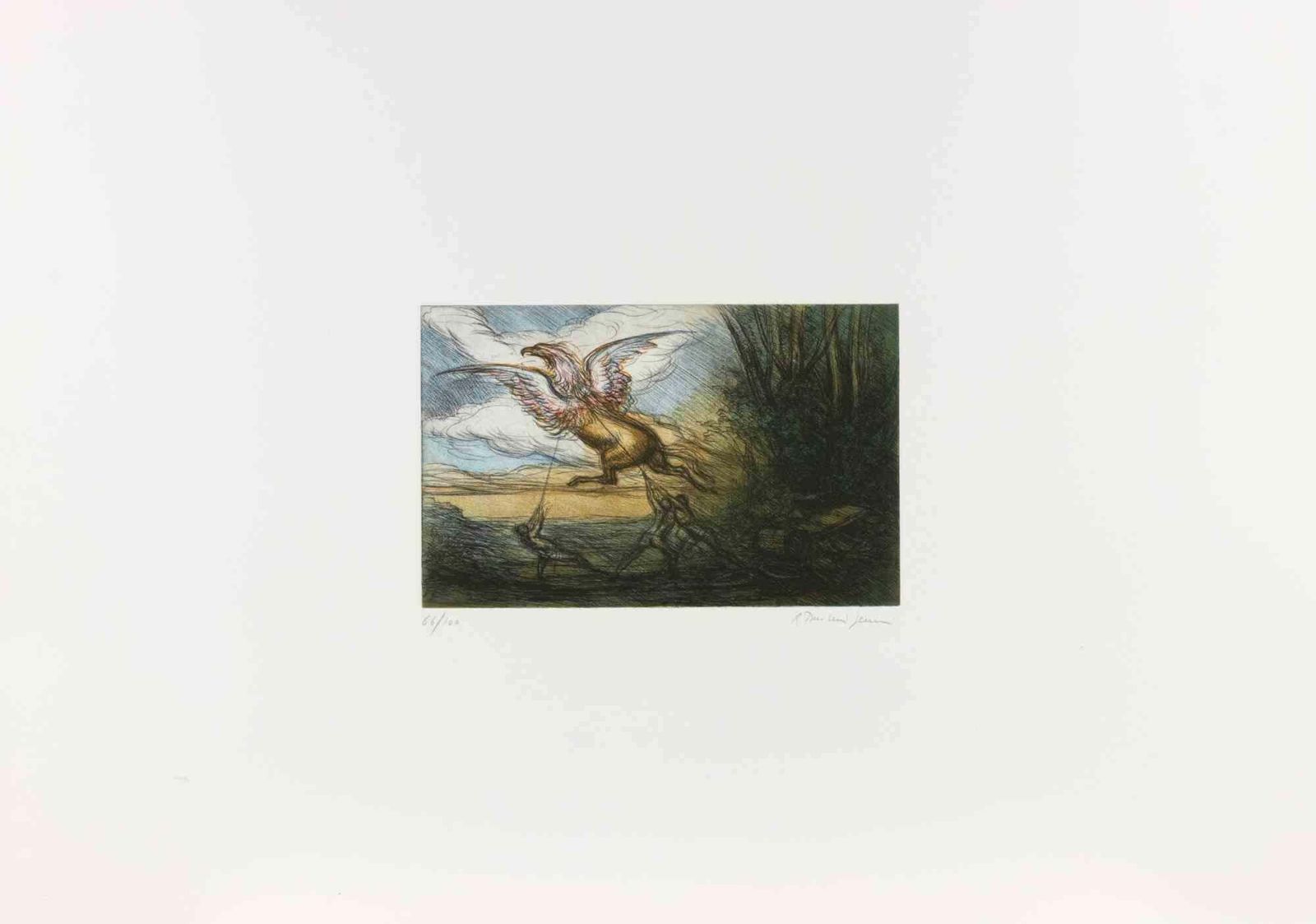Riccardo Tommasi Ferronithe Capture Of The Griffin   Etching By Tommasi Ferroni   1970s1970s