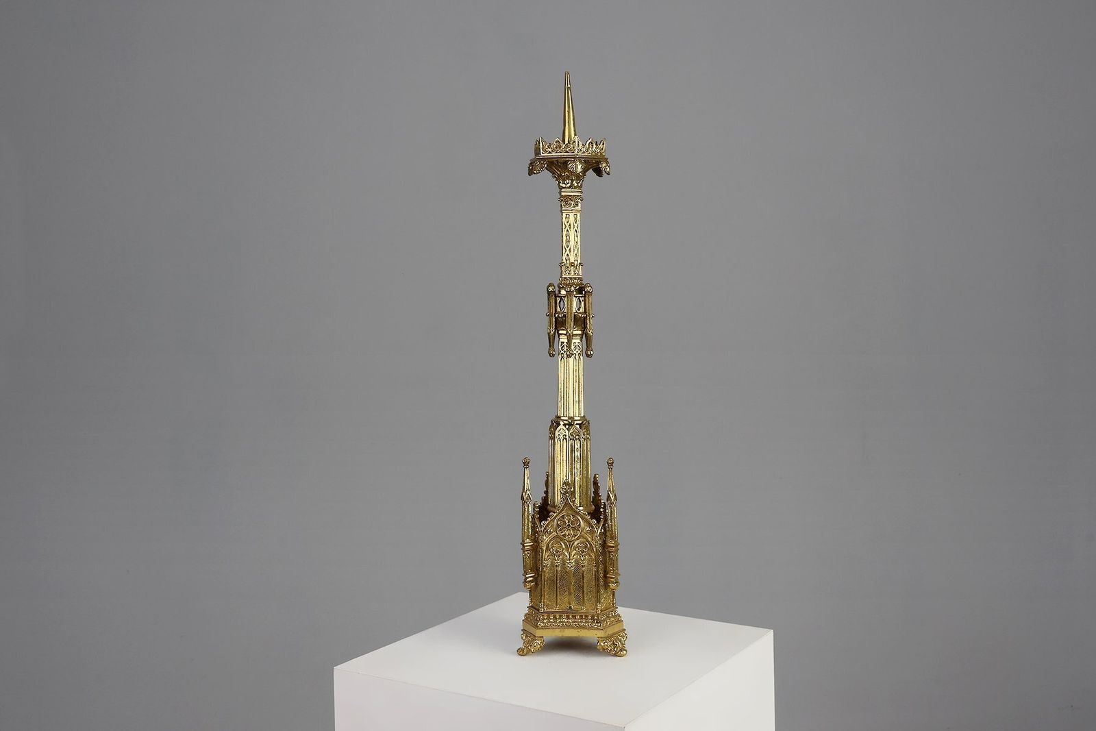 French Neo‑Gothic Copper Church Candleholder, 1880 photo 1304.0