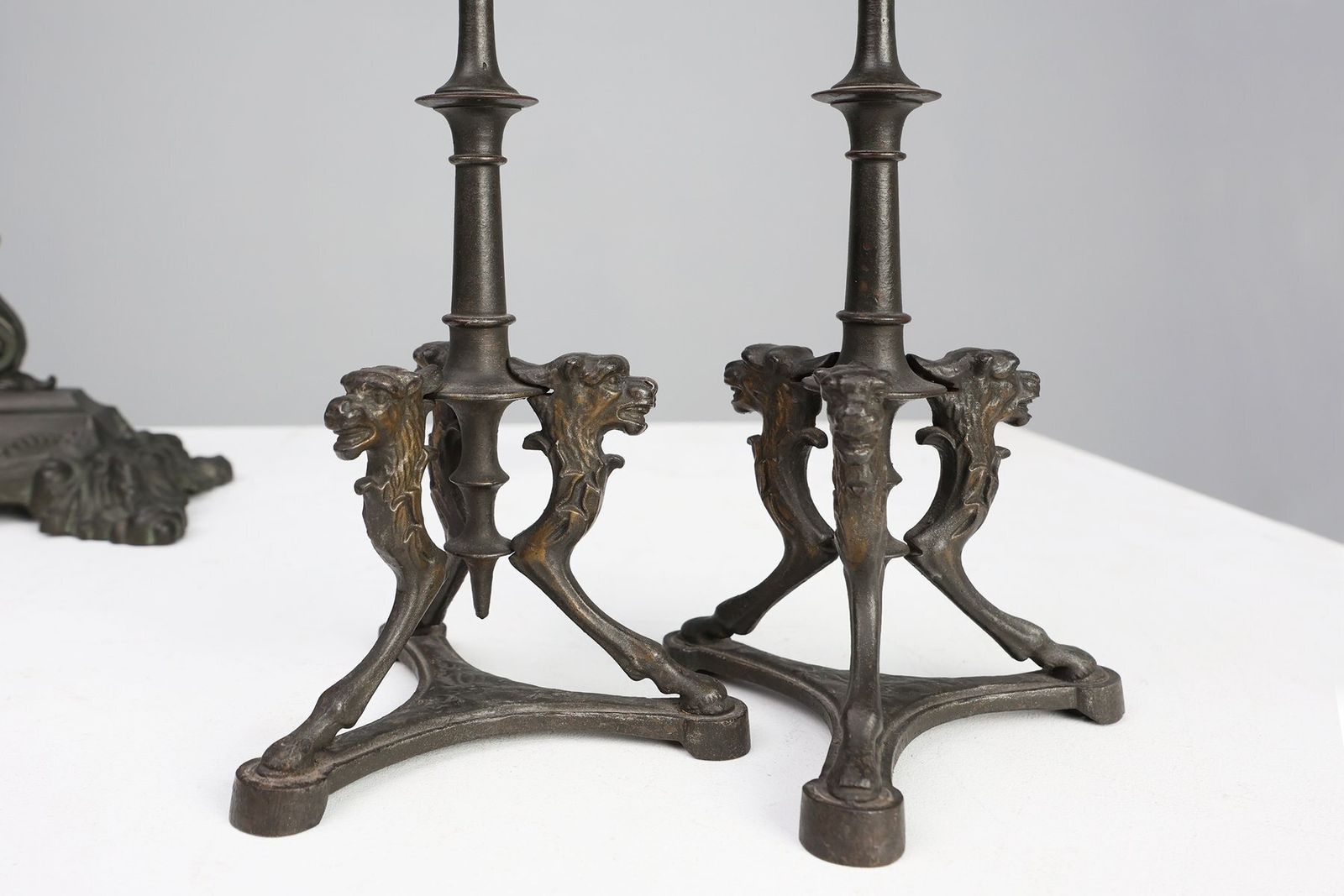 1043.0 Crucifix And Candlesticks By P.L. Vombach, Germany, Set Of 3 photo