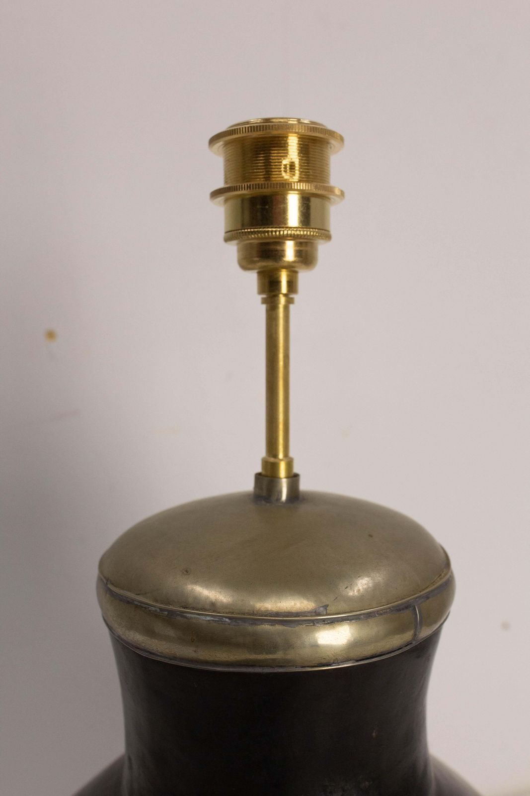 Terracotta Tadelakt Finishing Black Table Lamp Circa 1970, Morocco photo buy