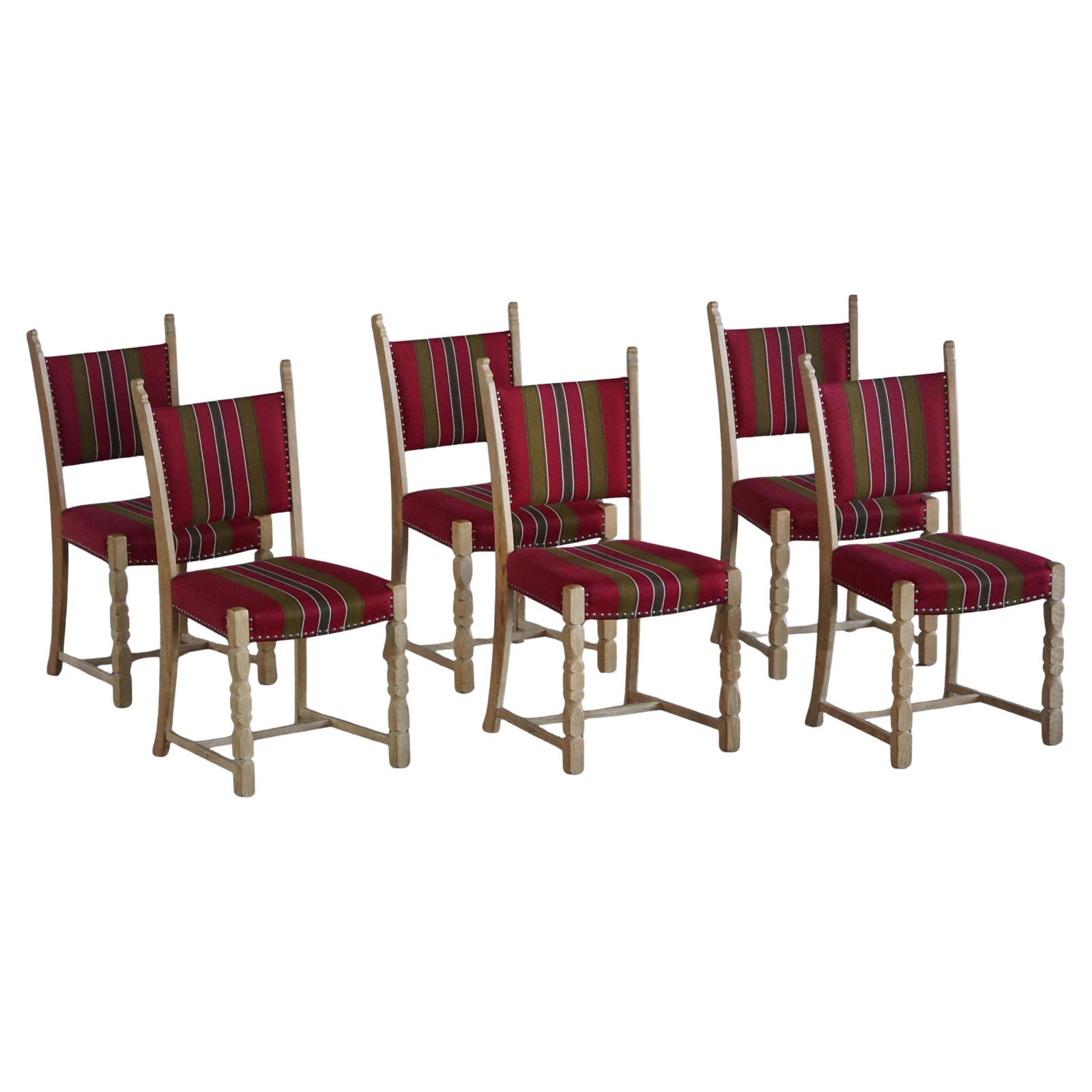Danish Mid Century Modern, Set Of 6 Oak Dining Chairs, Henning Kjærnulf, 1960s