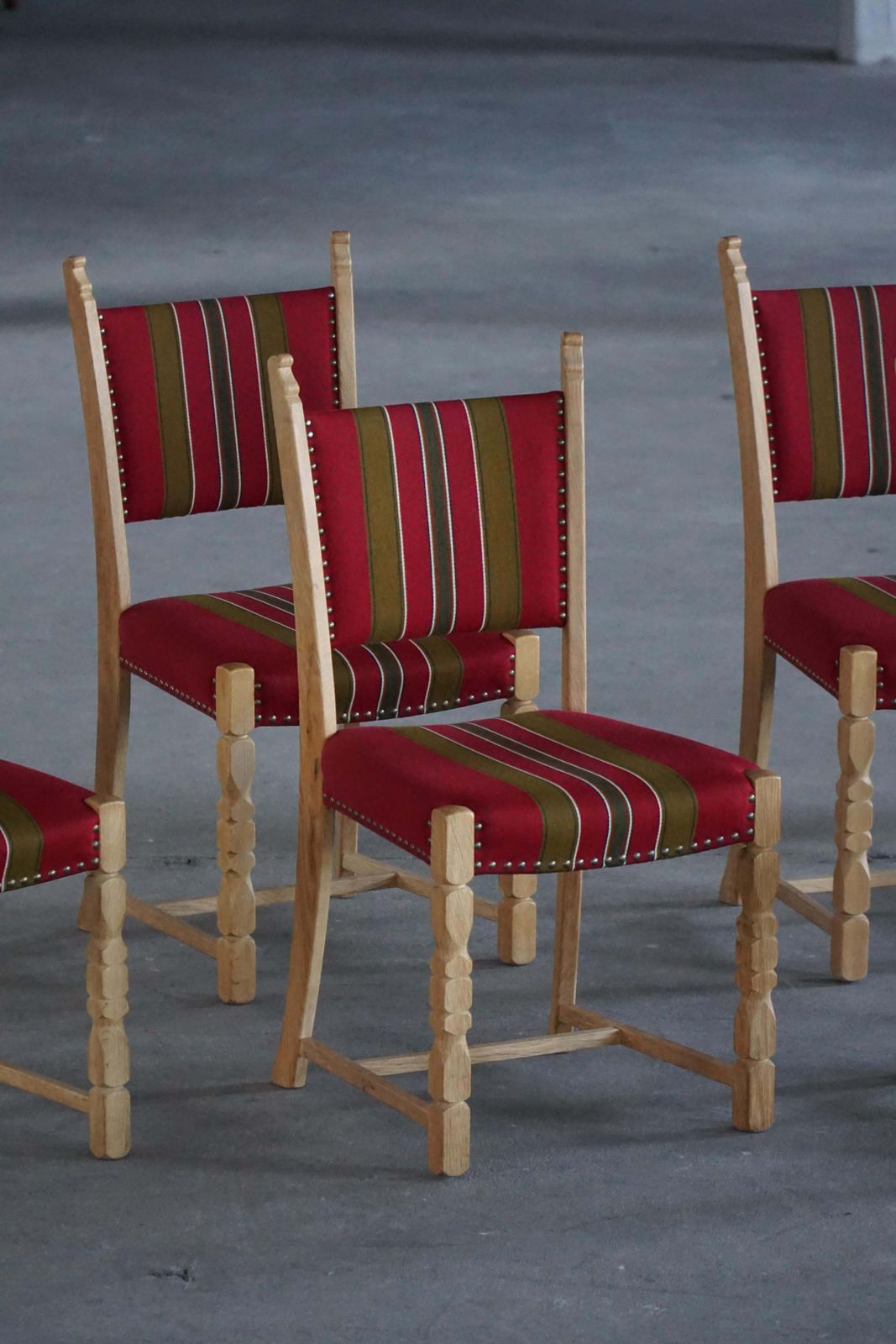Danish Mid Century Modern, Set Of 6 Oak Dining Chairs, Henning Kjærnulf, 1960s photo 2799.0