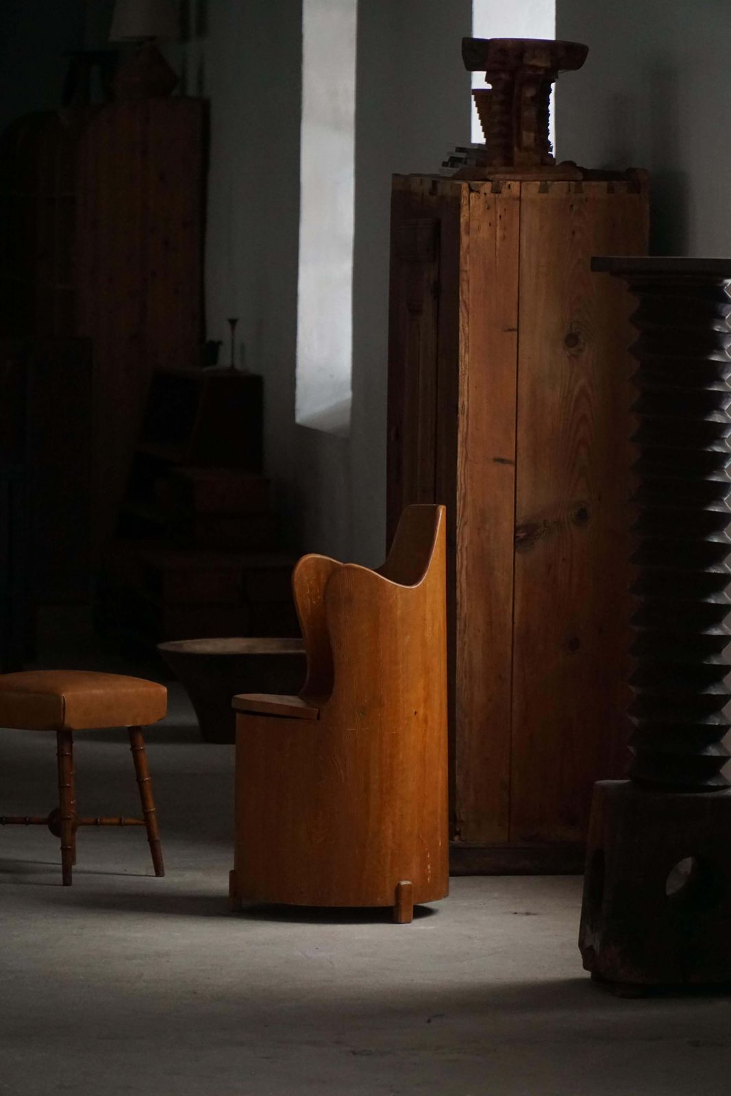 Scandinavian Modern, Stump Chair / “Kubstol” In Pine, Mid 20th Century, 1950s photo 1680.0