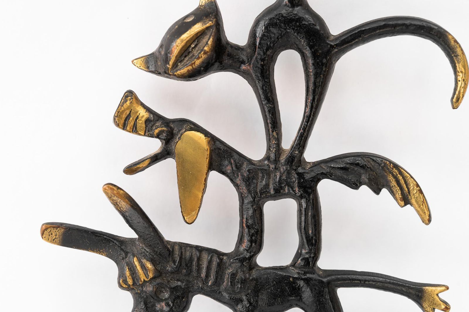 photo for sale Walter Bosse Brass Key Hanger Donkey, Dog, Cat And Cock, Hertha Baller, Austria