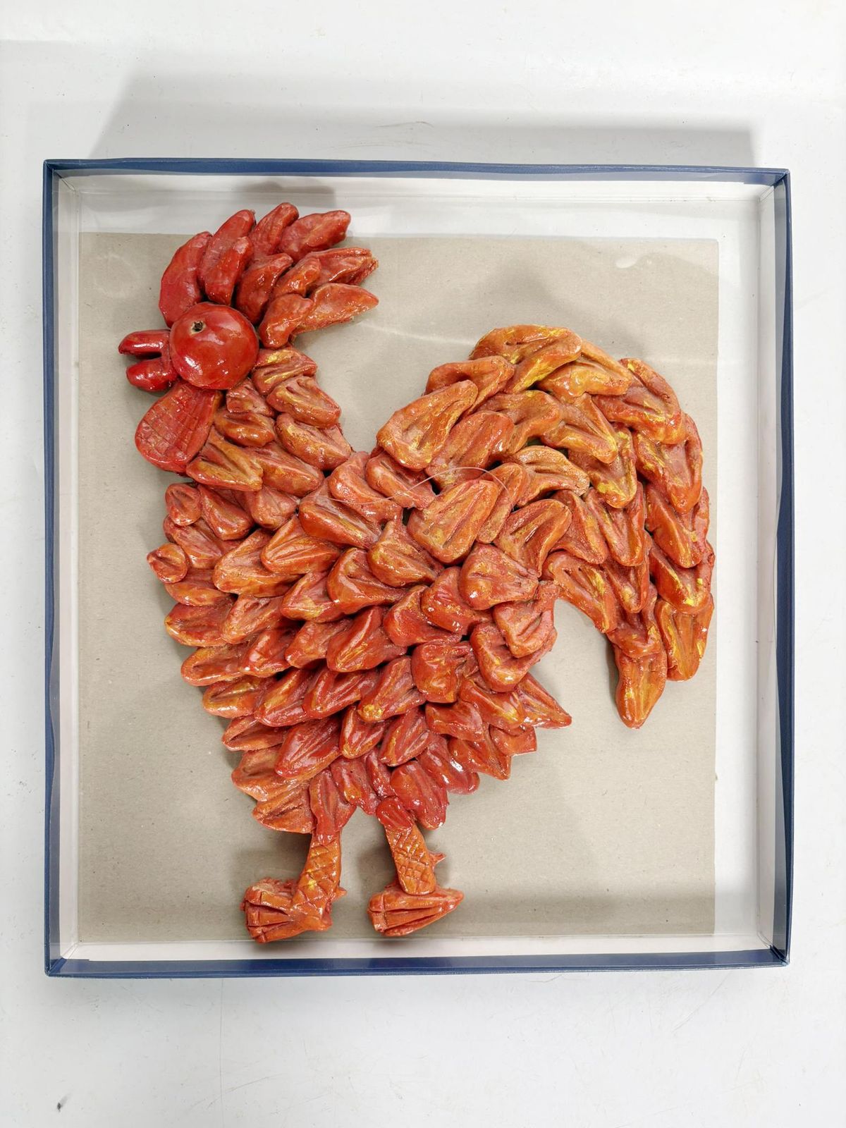 Wall Decoration, Glazed Ceramic Rooster, 1970, France photo 479.0