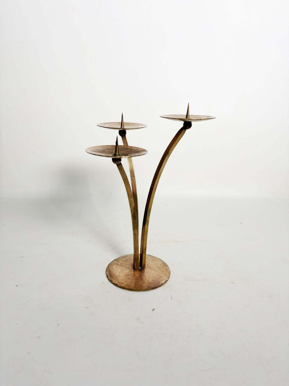 Scandinavian Candle Holder, 1960s, Sweden, Patinated Metal photo furniture