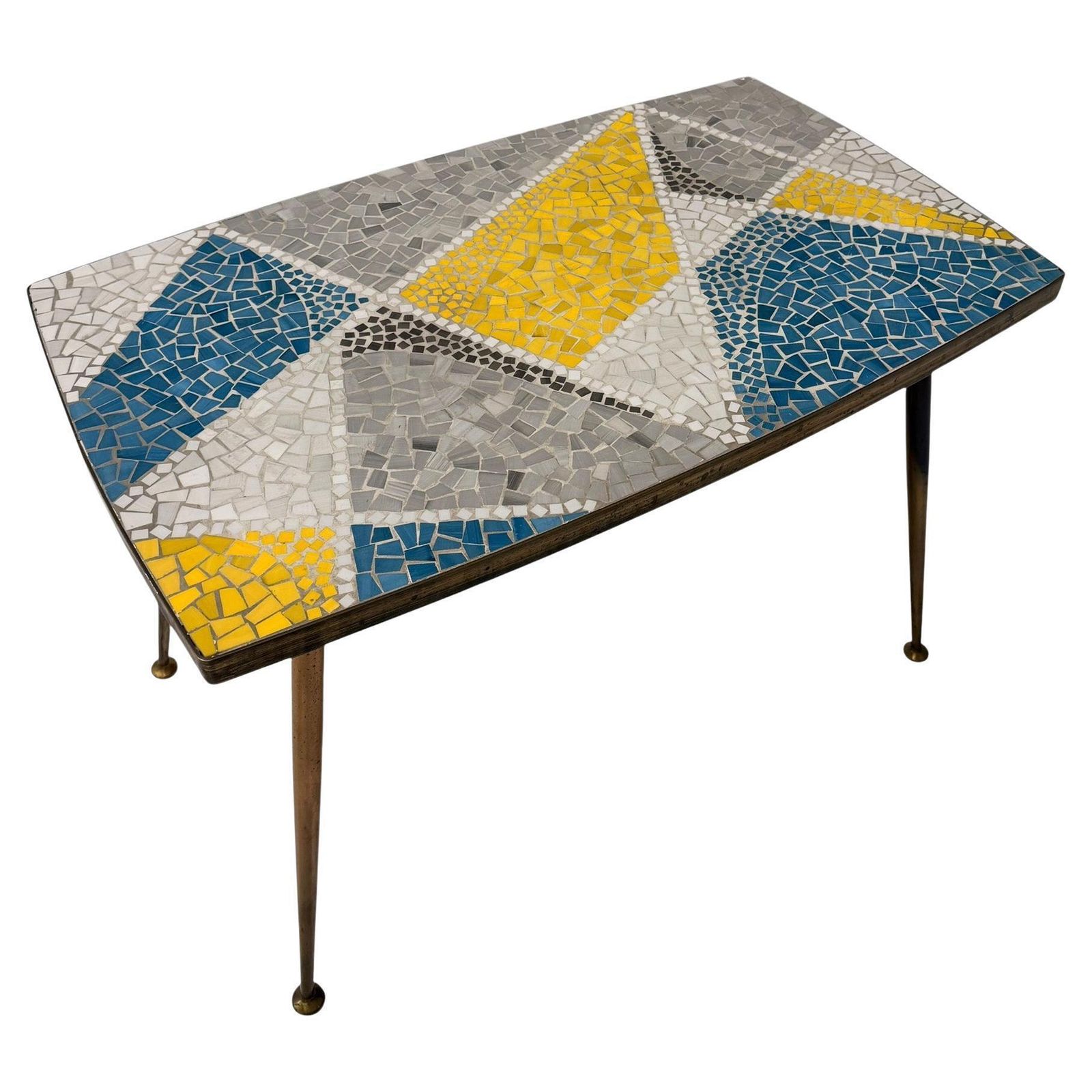 Mid Century Modern Coffee Table With Mosaic Top By Berthold Muller, 1950s
