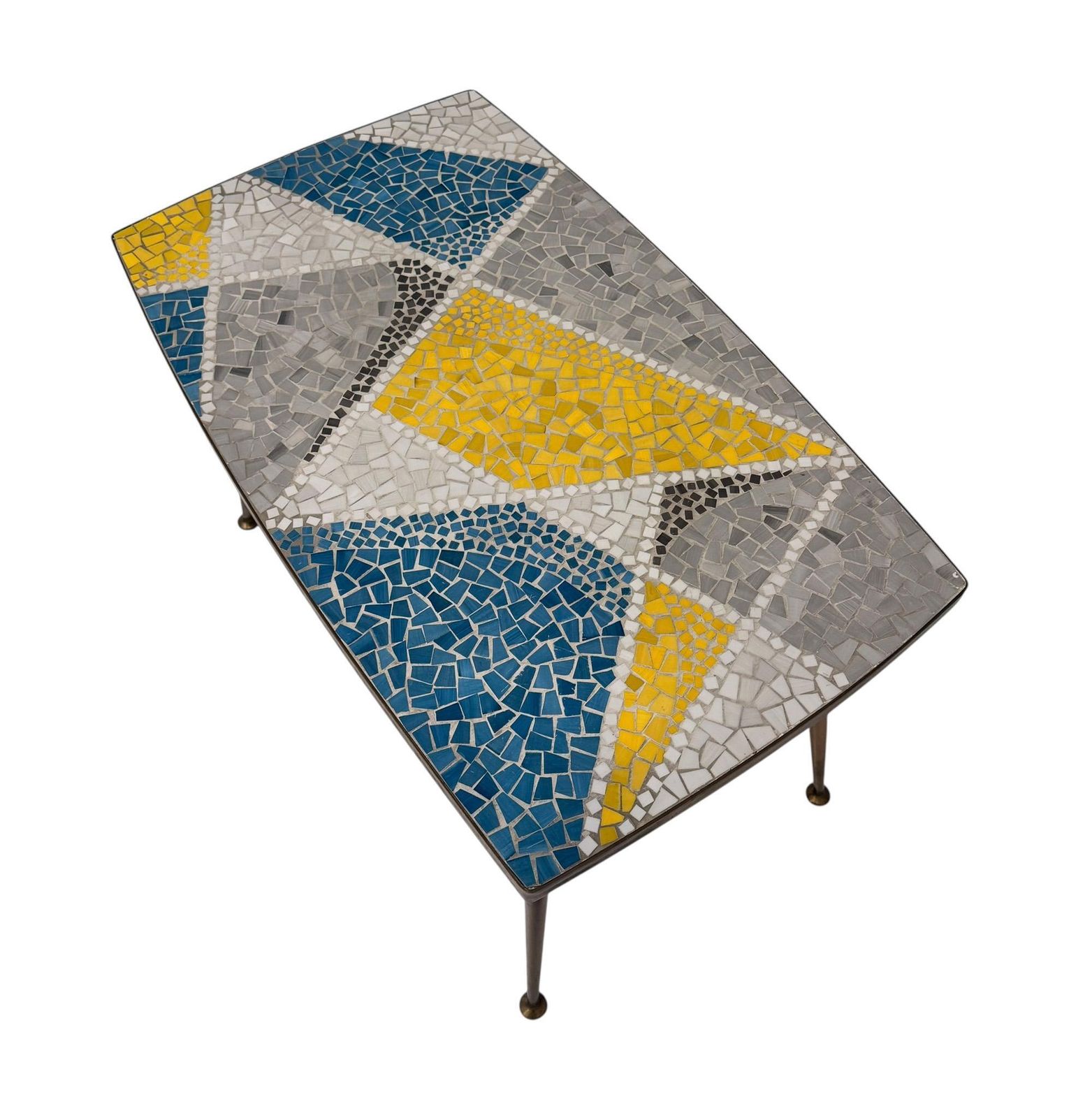 Mid Century Modern Coffee Table With Mosaic Top By Berthold Muller, 1950s photo Furniture