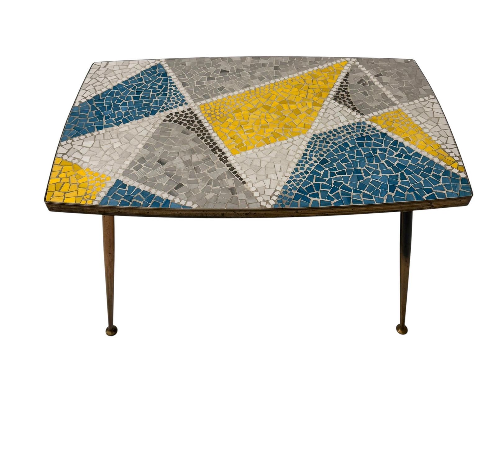 Mid Century Modern Coffee Table With Mosaic Top By Berthold Muller, 1950s photo vinterior