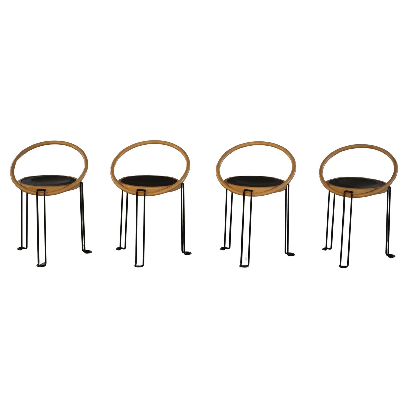 Set Of 4 Sculptural “Oblado” Dining Chairs By Børge Lindau, Swedish Modern, 1980