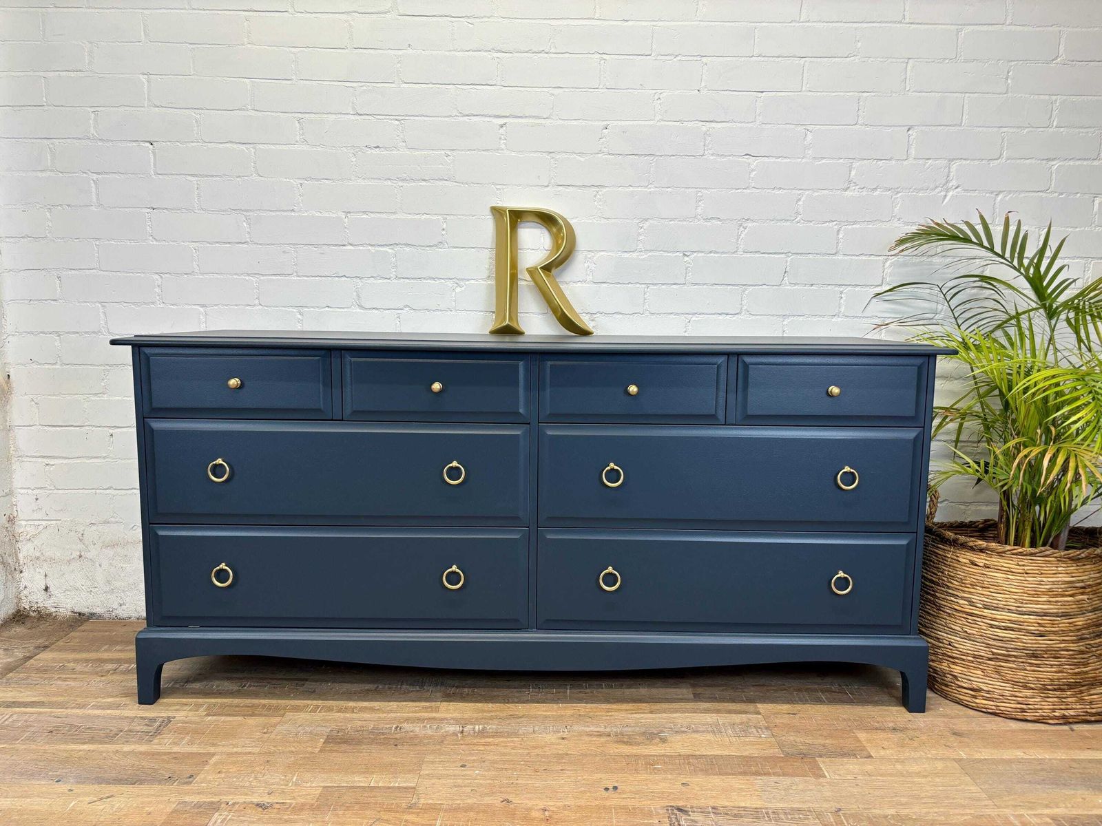 Stag Minstrel Captains Chest Painted In Peacock Navy