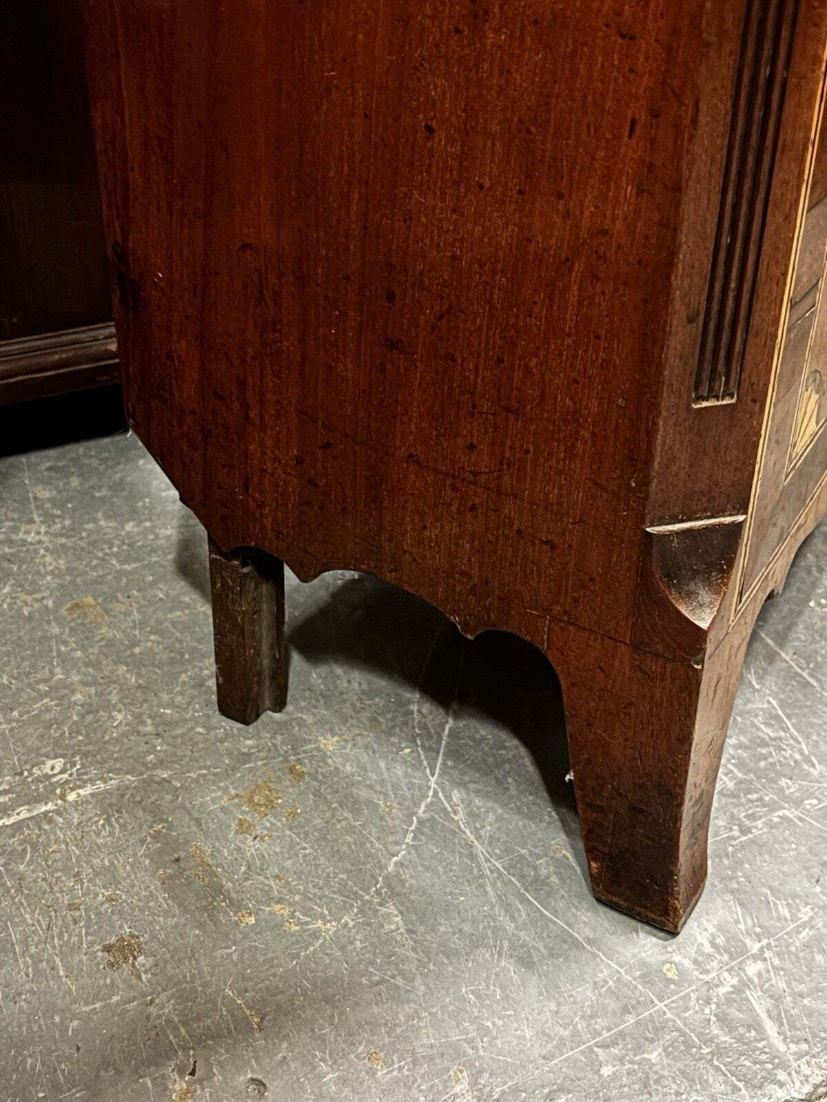 photo buy Antique Marquetry Inlaid 3 Weight Musical Longcase Clock, Brass Dial, Superb.