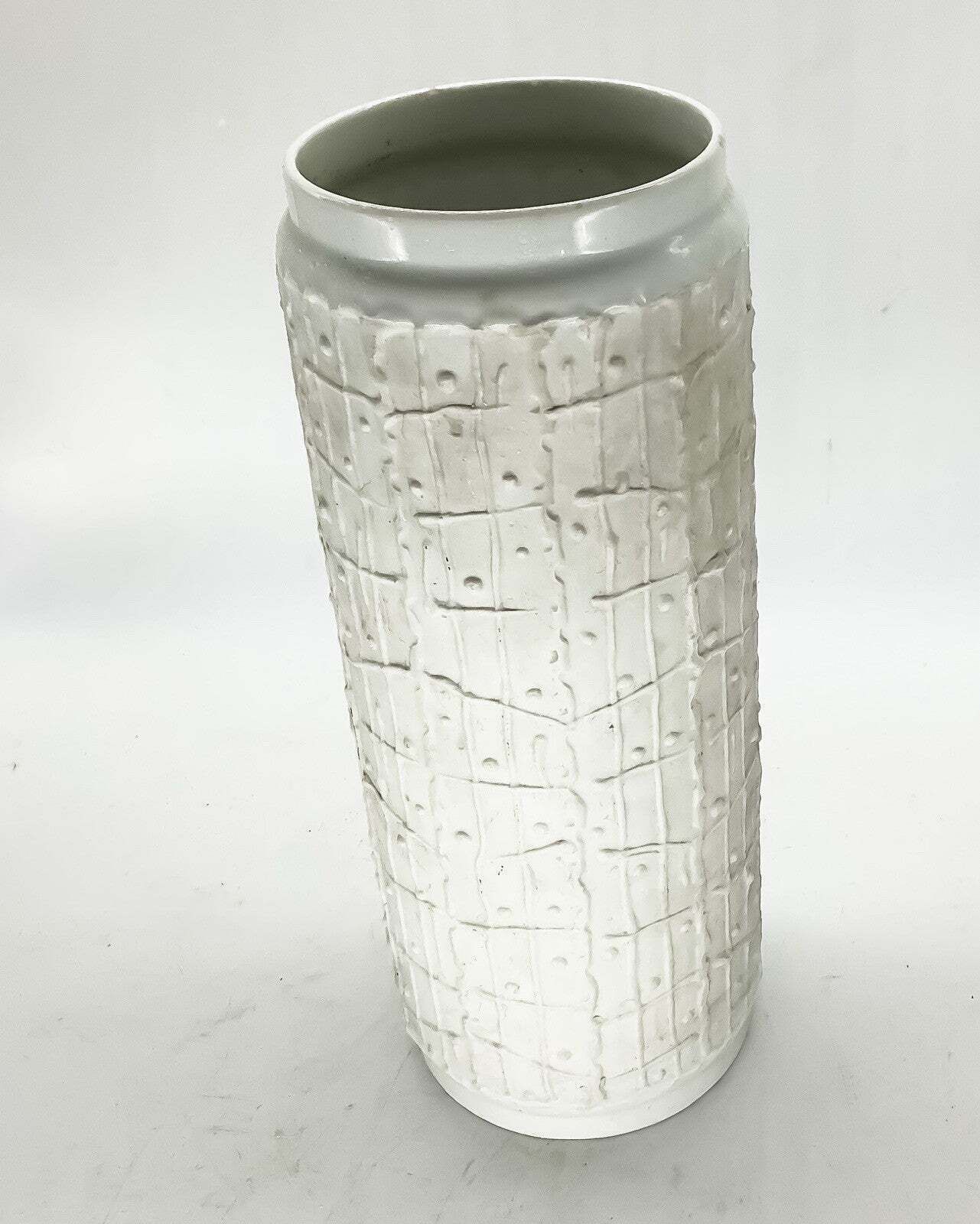 Royal Porzellan Op Art Vase Matt White Porcelin Bavaria Kpm German 70s Mcm 28cm