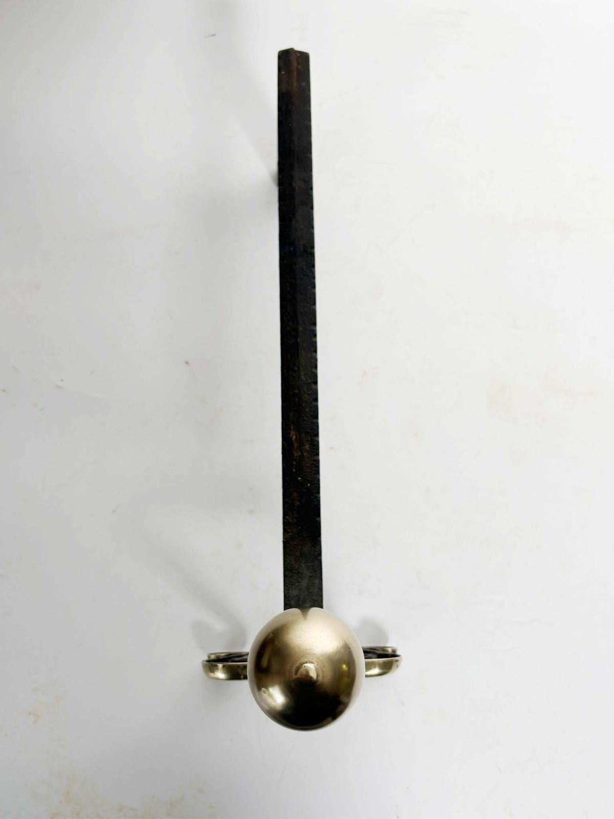 photo furniture Pair Of Cast Iron And Brass Andirons, France, 1950