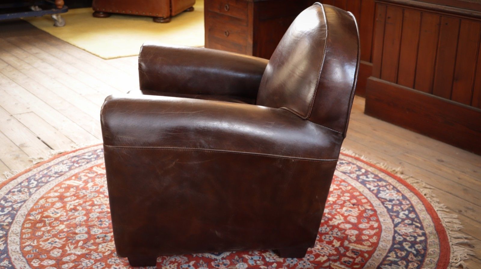 Superb Timothy Oulton Flea Market Club Library Leather Armchair Vintage Cigar 🚚 photo buy