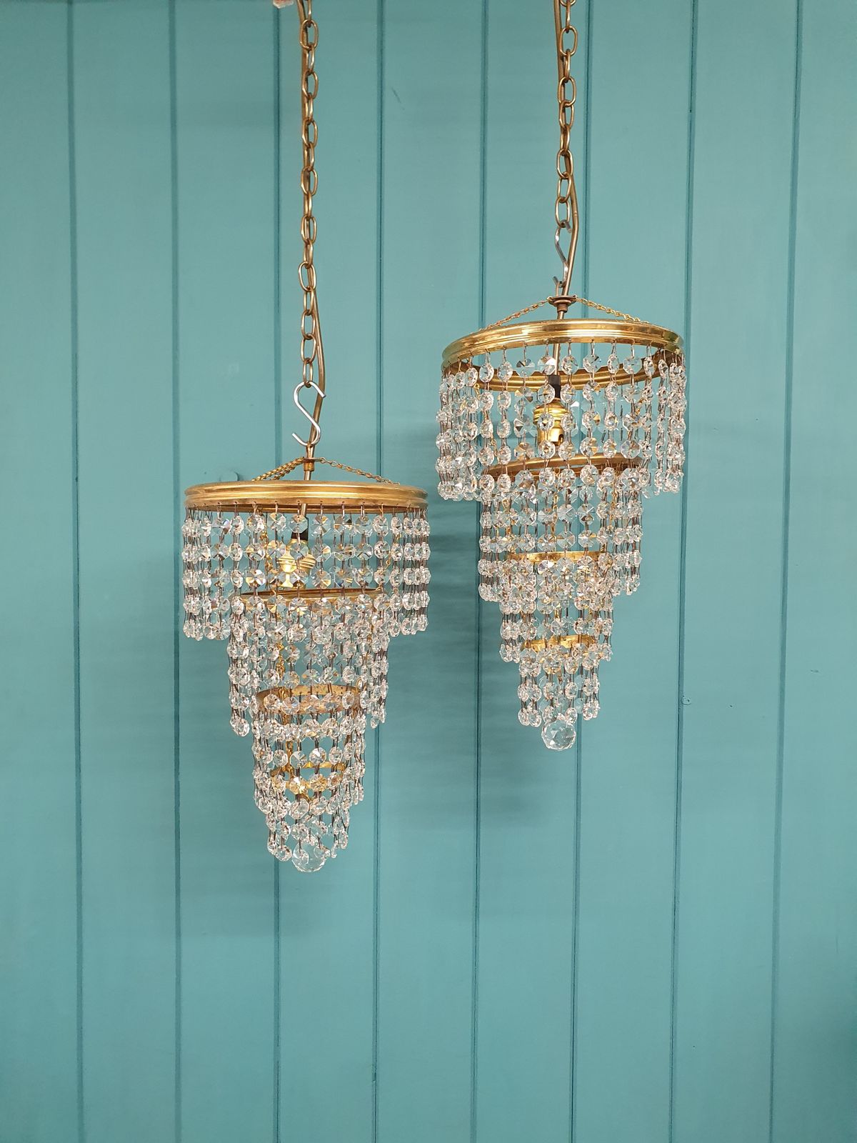 Pair Of Early 20th Century Antique Chandeliers 8"
