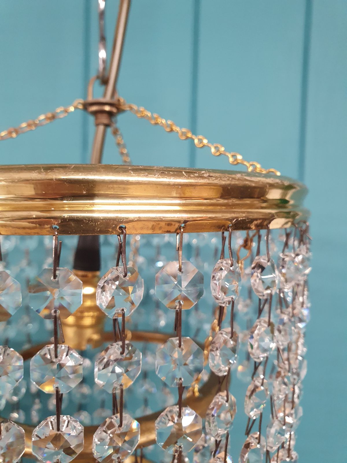 Pair Of Early 20th Century Antique Chandeliers 8" photo Lighting