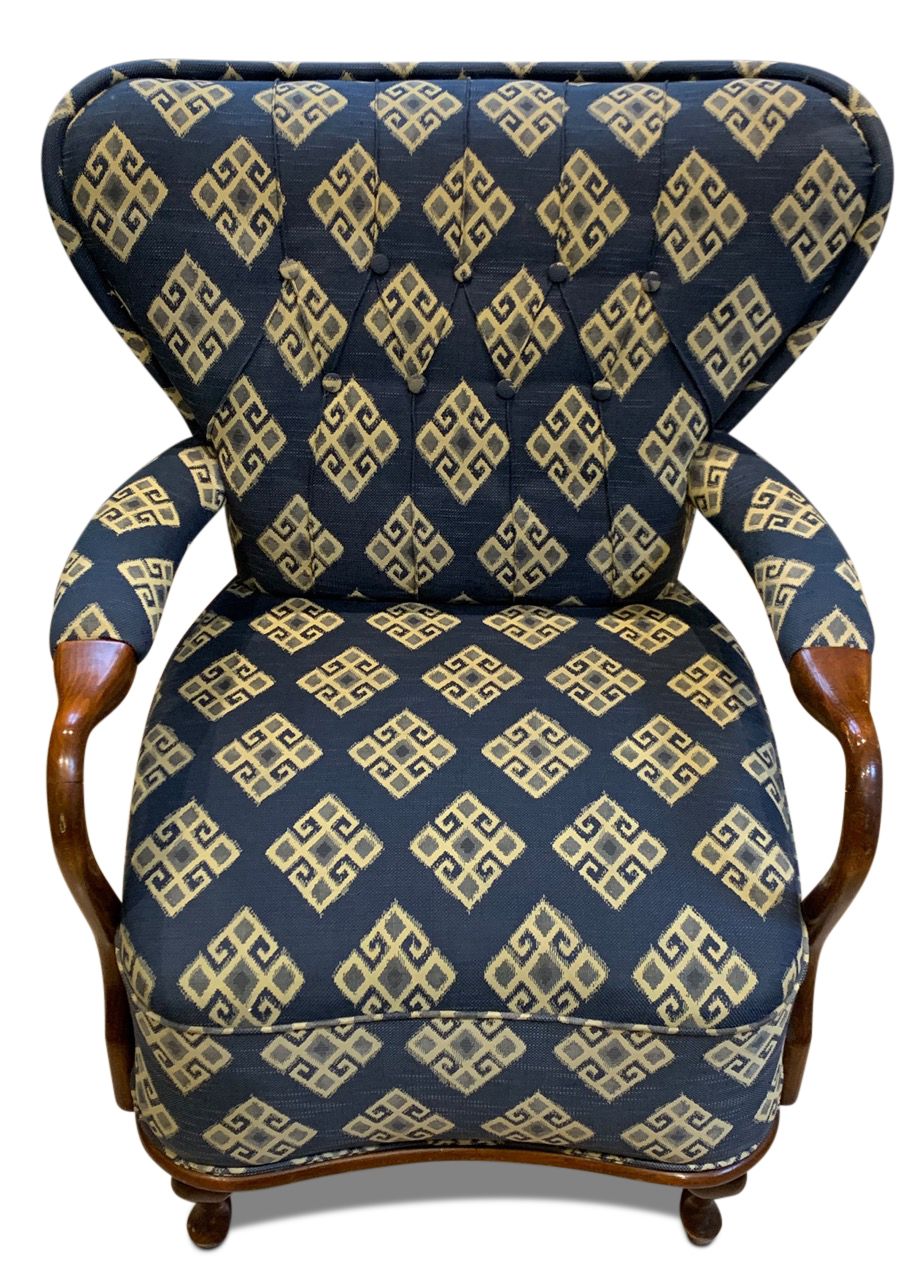 Art Deco Kilim Upholstery Stained Beech Open Framed Armchair By Fritz Hansen photo buy