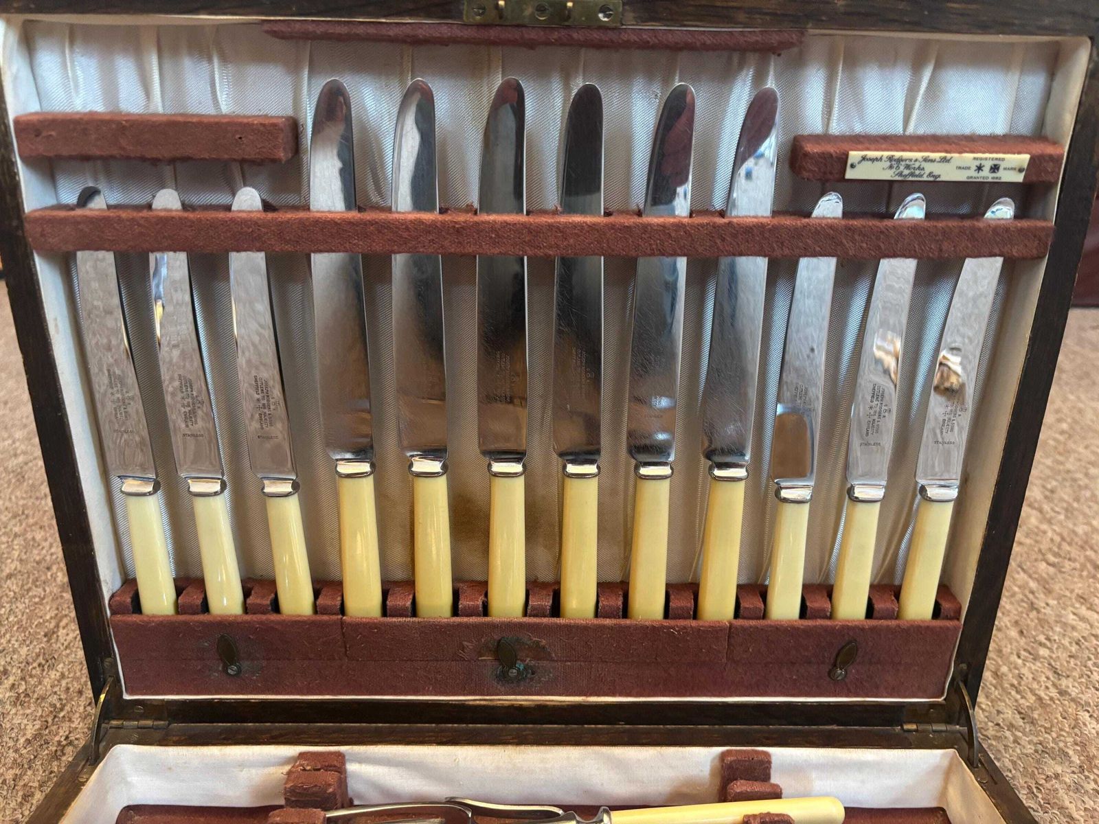 Joseph Rodgers & Sons Epns George V 6 Place Canteen Cutlery In Oak Box 41 Pieces photo Home Decor