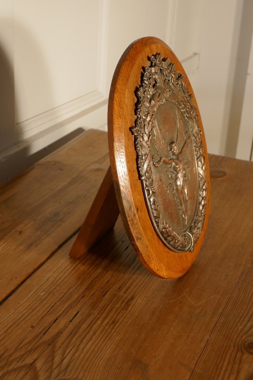 Arts And Crafts 19th Century Shield Trophy With Nike The Goddess Of Victory photo Home Decor