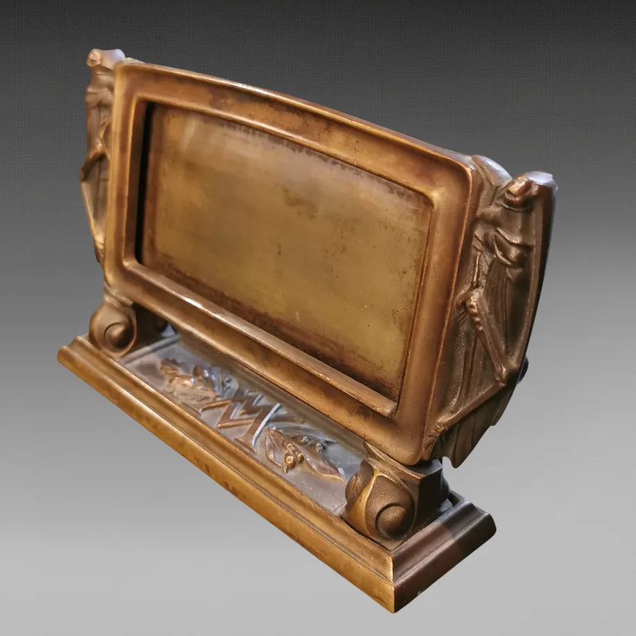 American Arts And Crafts Bronze Photograph Frame Adorned With Grasshoppers C1900 photo furniture