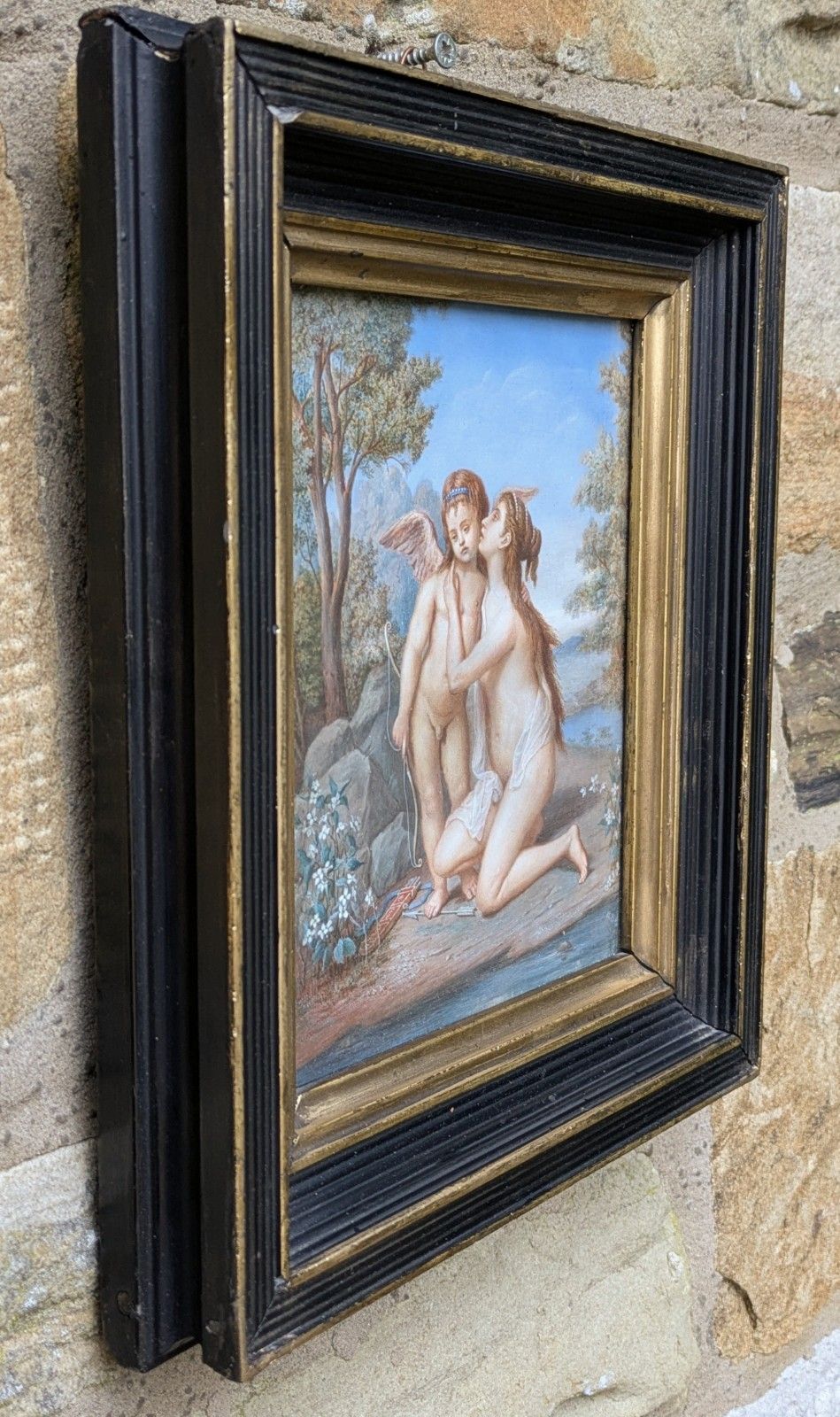 18th Century French Watercolour Venus & Cupid photo for sale