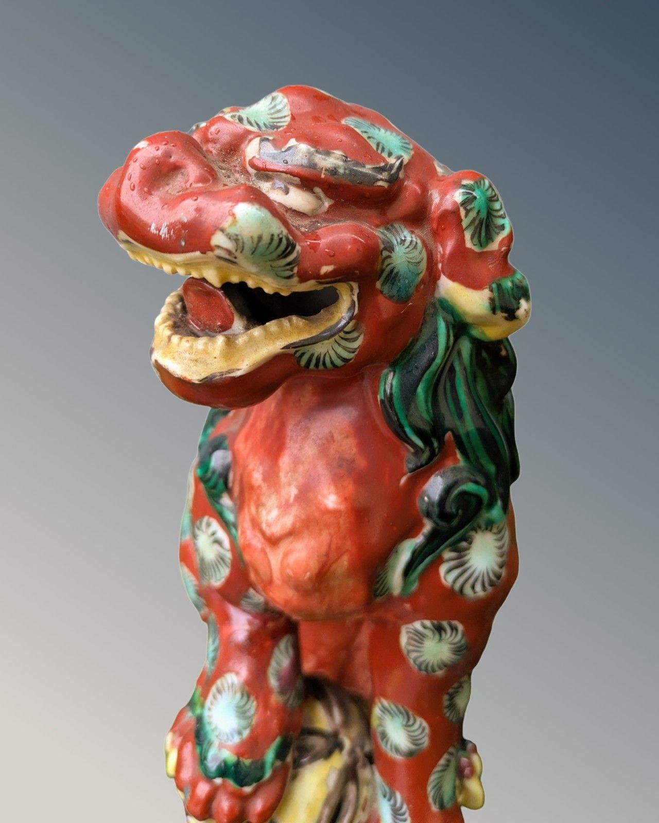 Chinese Porcelain Enamelled Foo Dog  Qing Period photo for sale