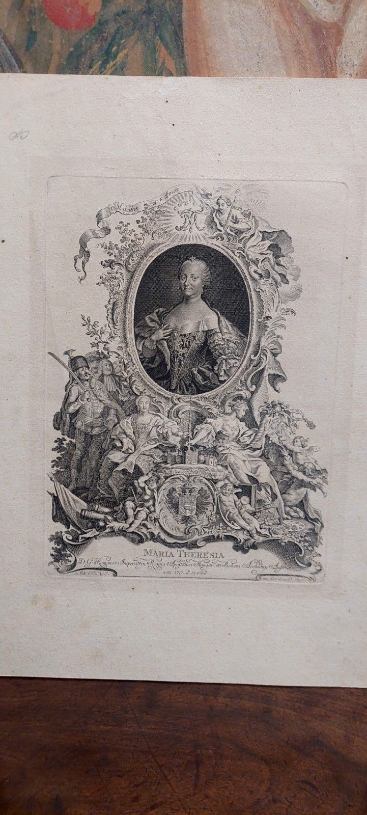 Engraving On Plate "Johannes Esaias Nilson" 1717 Maria Teresa Empress photo for sale