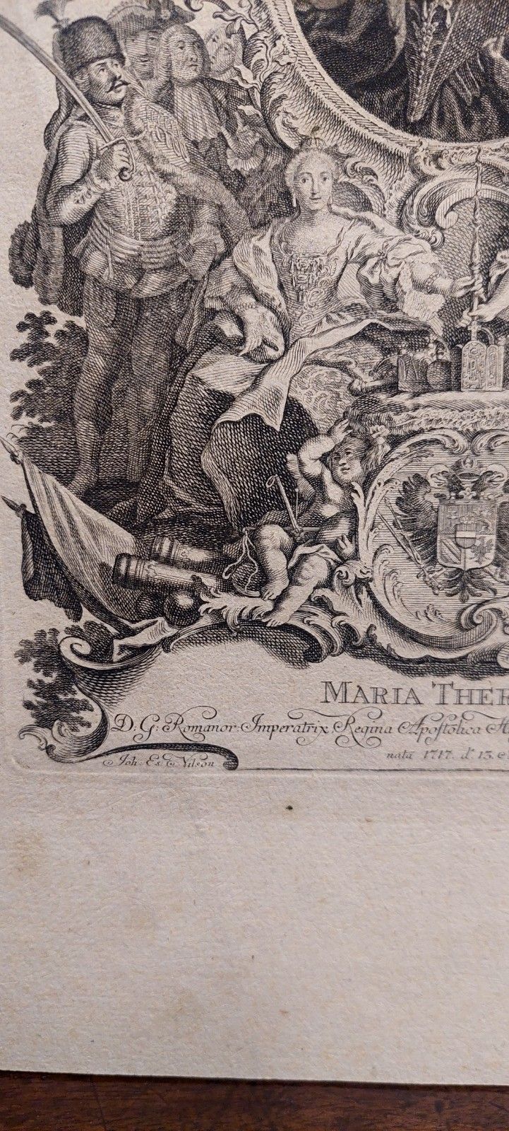 Engraving On Plate "Johannes Esaias Nilson" 1717 Maria Teresa Empress photo Art