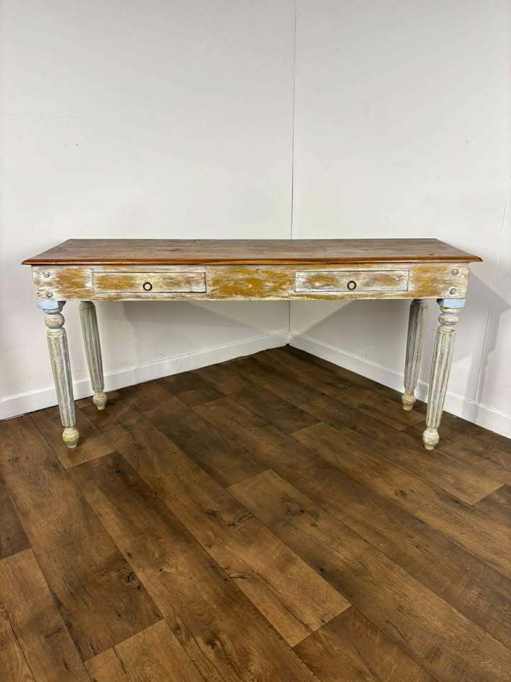Reproduction French Country Style Acacia Wood Console photo vinterior