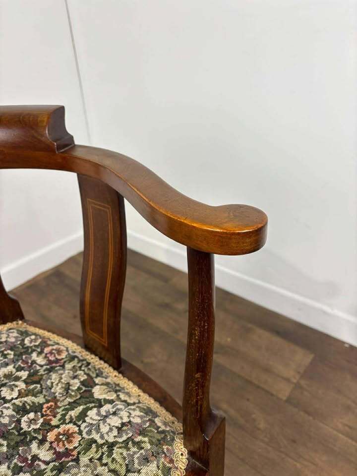 photo buy Edwardian Inlaid Mahogany Corner Chair