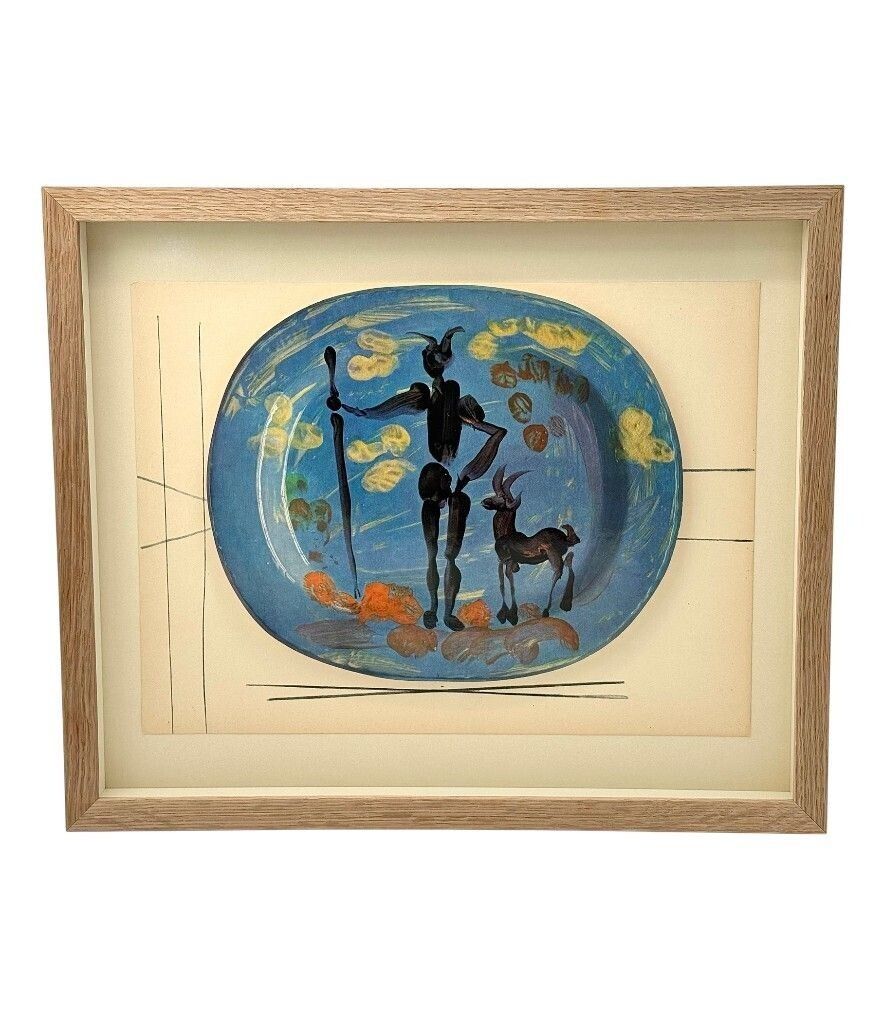 A Framed Lithographic Plate From The 1948 Swedish, Limited Edition Portfolio Of Only 200  “Ceramiques De Picasso”