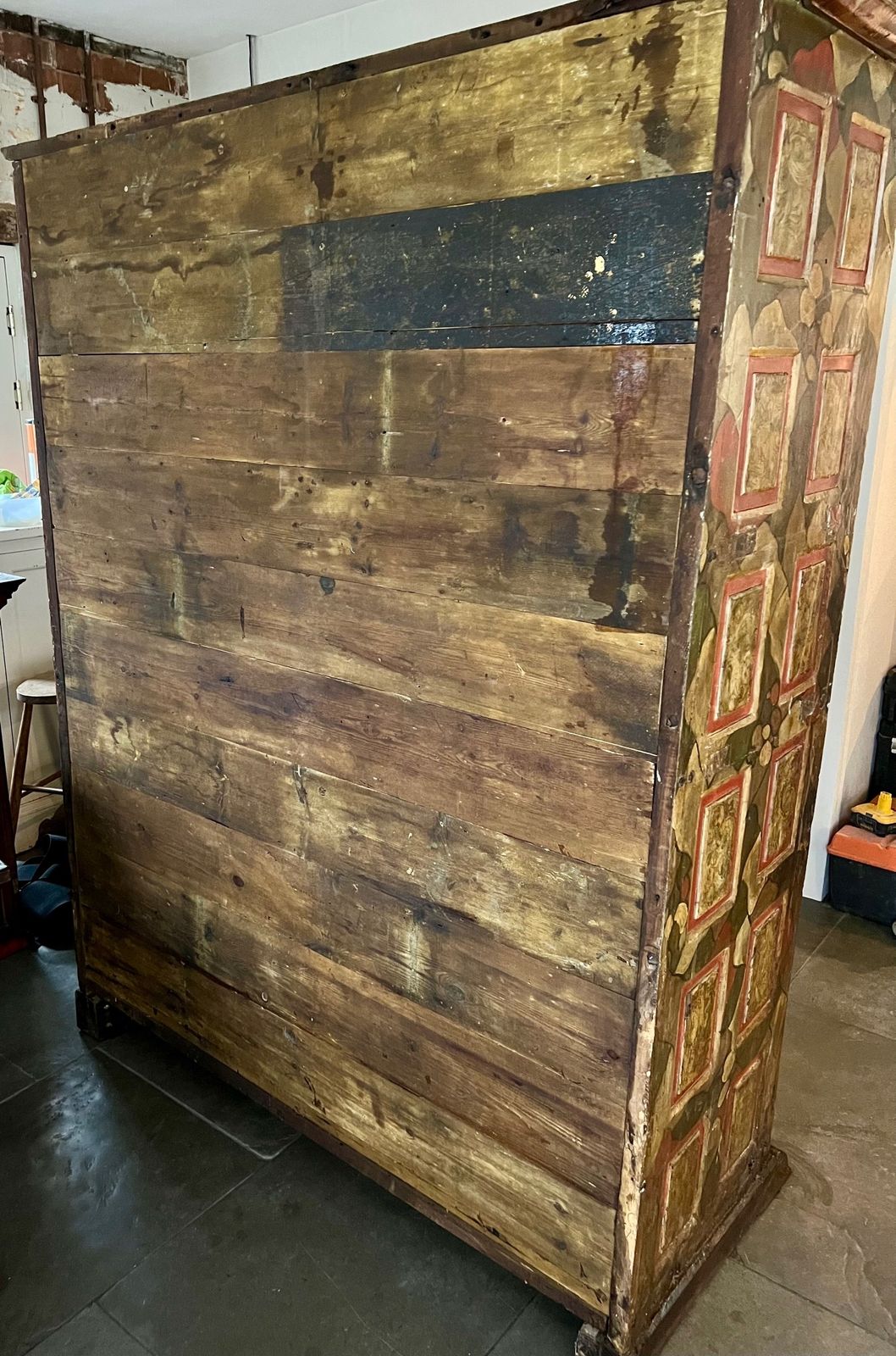 17th Century Spanish Oak And Pine Painted Housekeeper’s/ Linen Press Cupboard photo buy