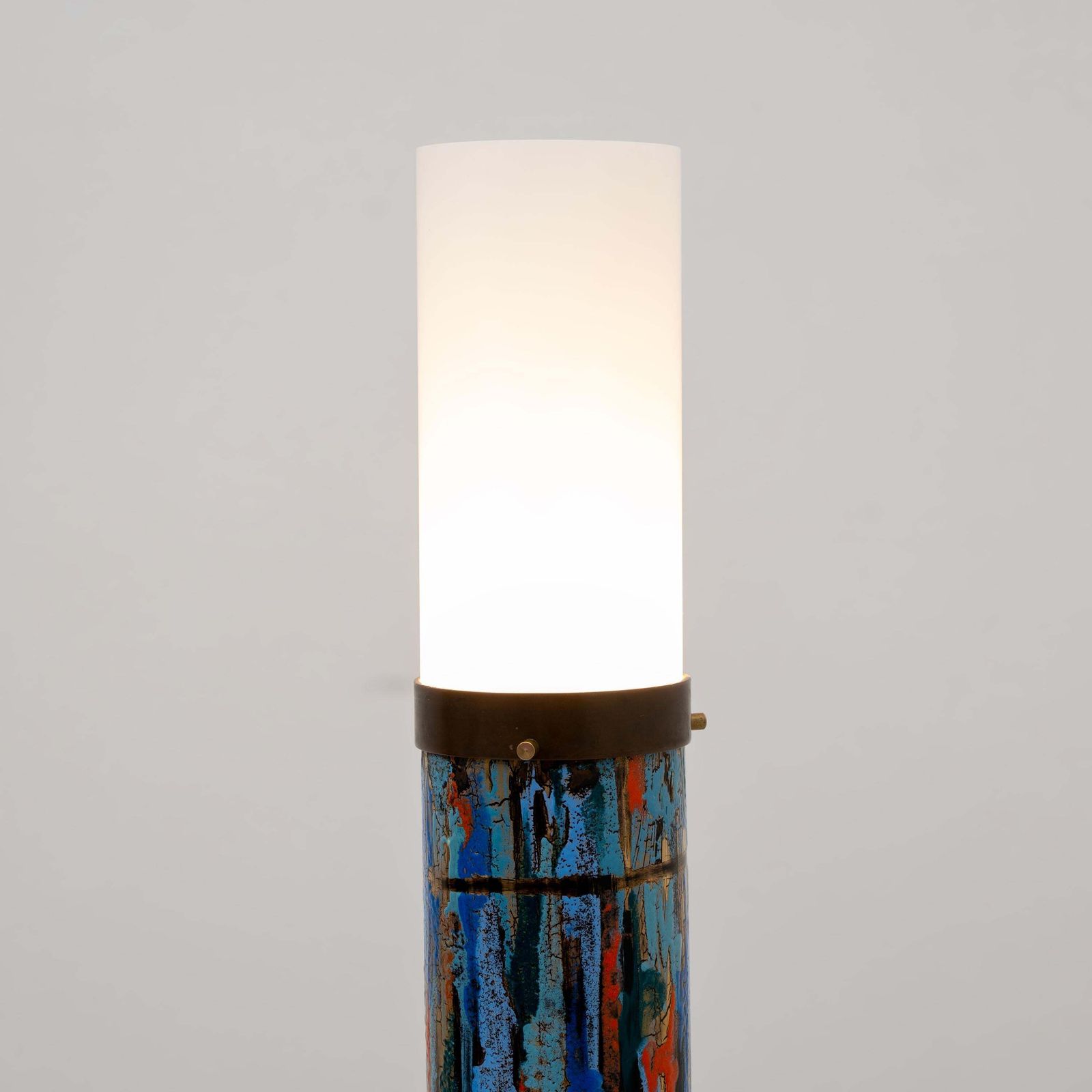 Italian Enamelled Brass Floor Lamp By Angelo Brotto For Esperia, 1960s photo 2213.0