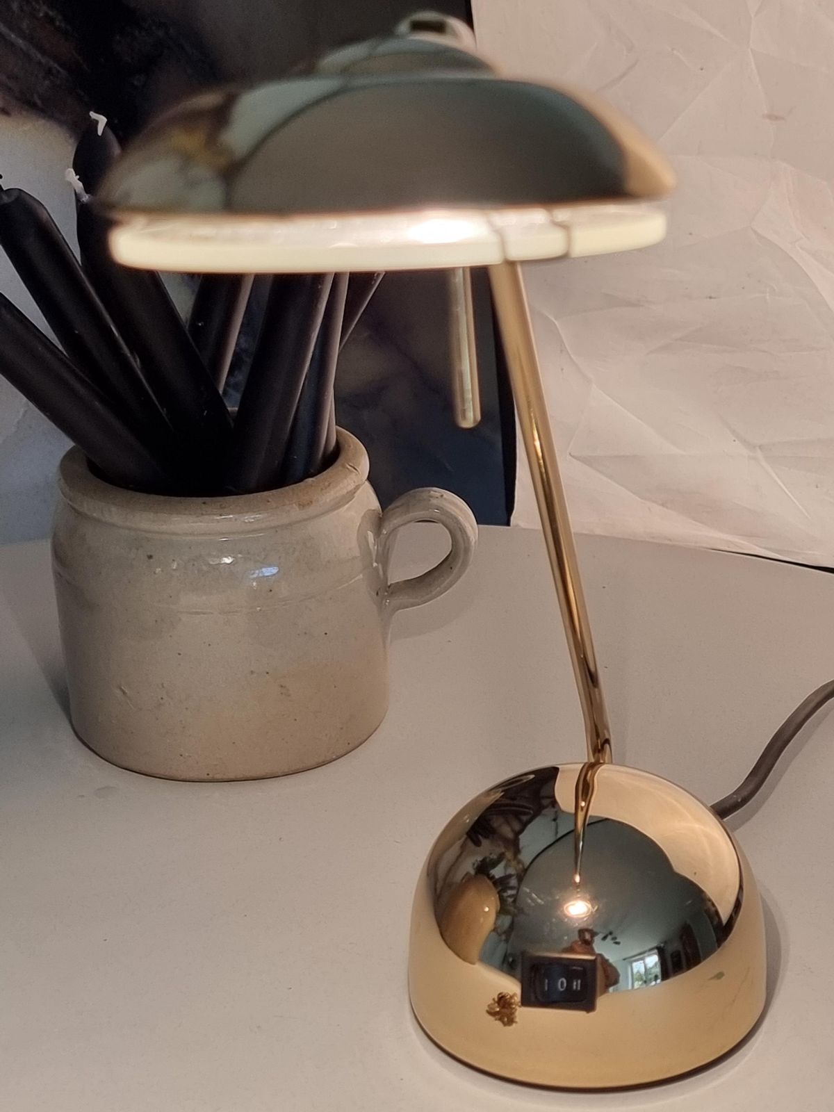photo for sale Vintage Rufo Illumination Desk Lamp   Chrome Plated Metal Lamp   1970's Design Lamp