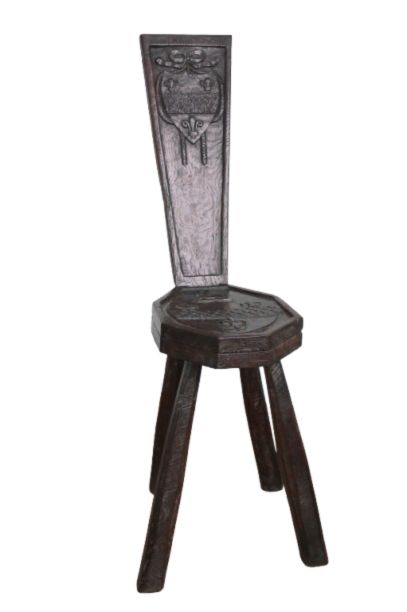 Antique Vernacular Hall Chair.  Oak Spinning Chair photo buy