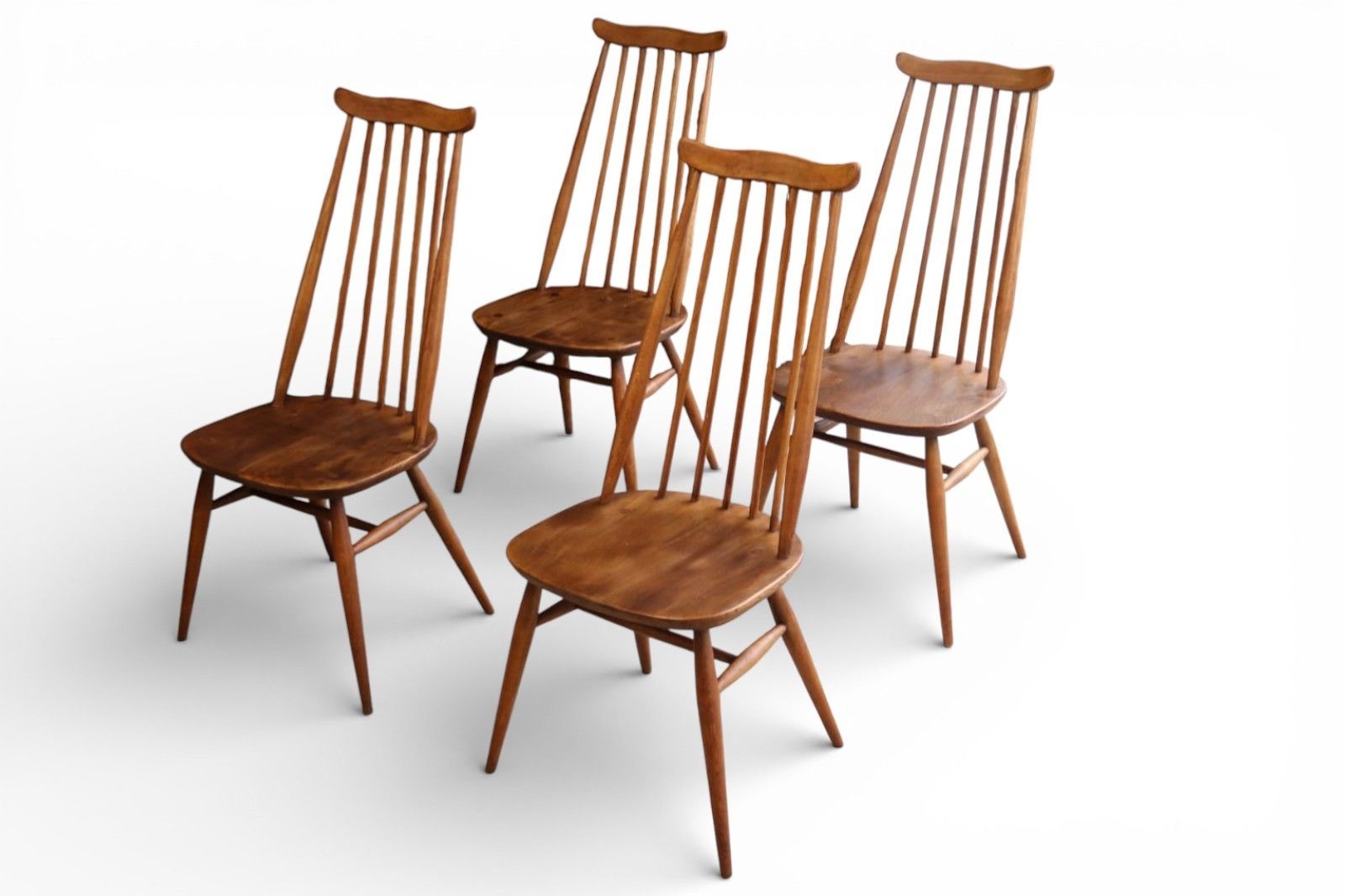photo buy Set Of 4 Mid Century Ercol Goldsmith Dining Chairs Elm & Beech 1960s