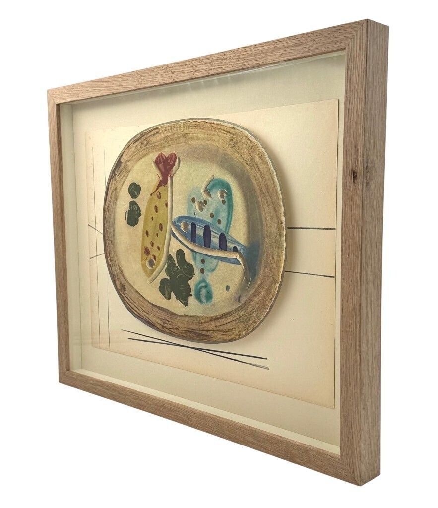 A Framed Lithographic Plate From The 1948 Swedish, Limited Edition Portfolio Of Only 200  “Ceramiques De Picasso” photo for sale