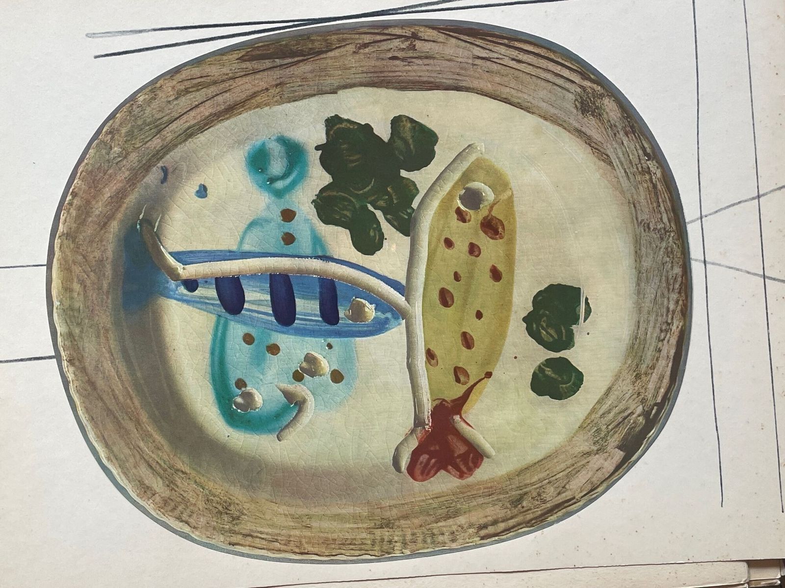 A Framed Lithographic Plate From The 1948 Swedish, Limited Edition Portfolio Of Only 200  “Ceramiques De Picasso” photo 825.0