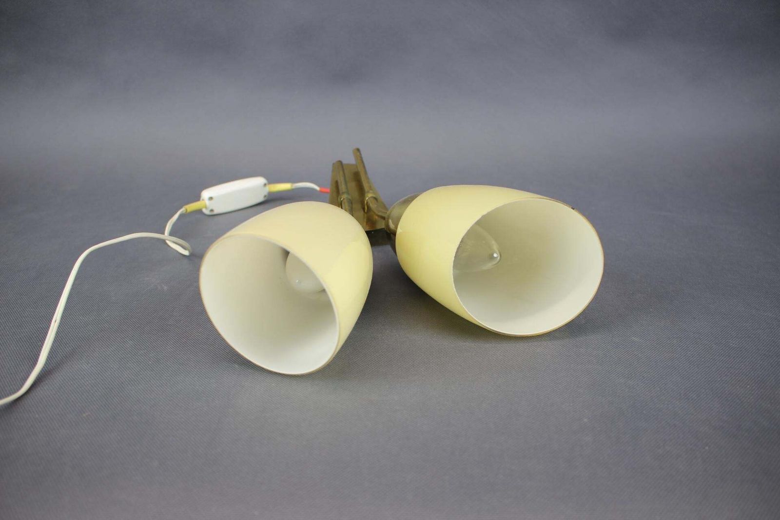 Mid Century Brass And Glass Wall Light By Kamenický šenov,  Czechoslovakia, 1960 photo for sale