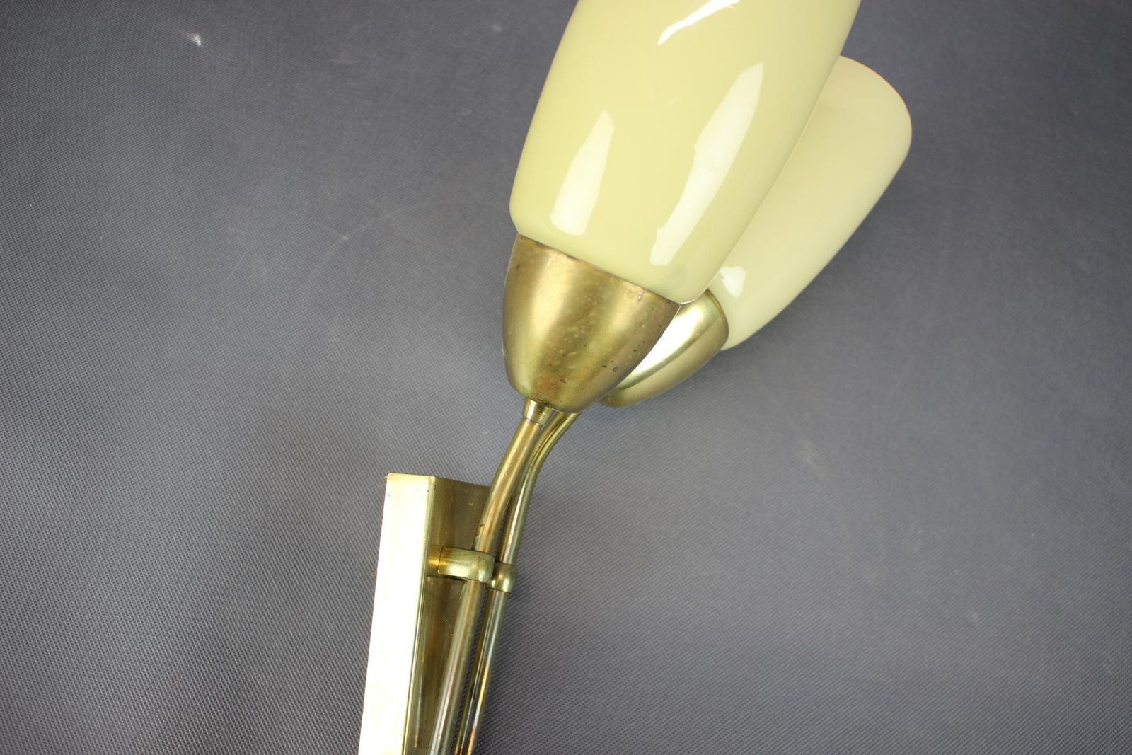 Mid Century Brass And Glass Wall Light By Kamenický šenov,  Czechoslovakia, 1960 photo buy