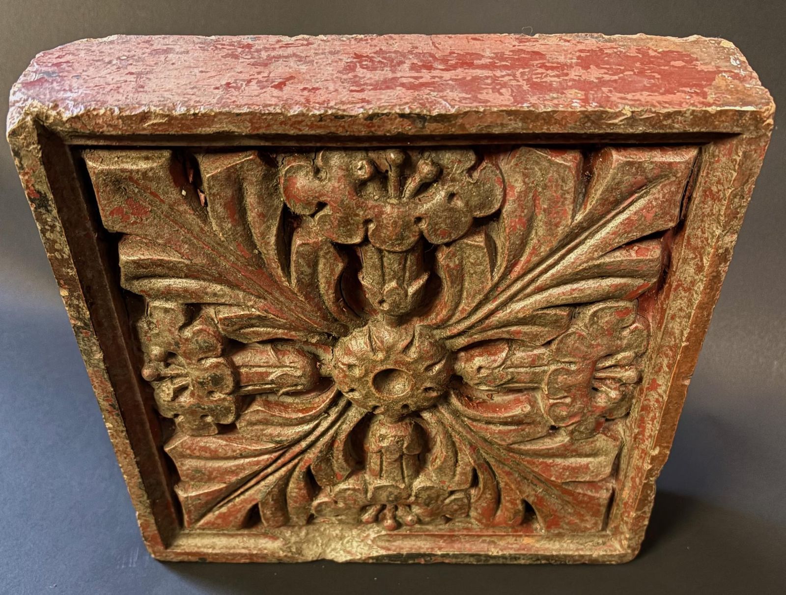 Late 19th / Early 20th Century Terracotta Floral Relief Panel (25.5 × 26 Cm) – Architectural Salvage photo 210.0