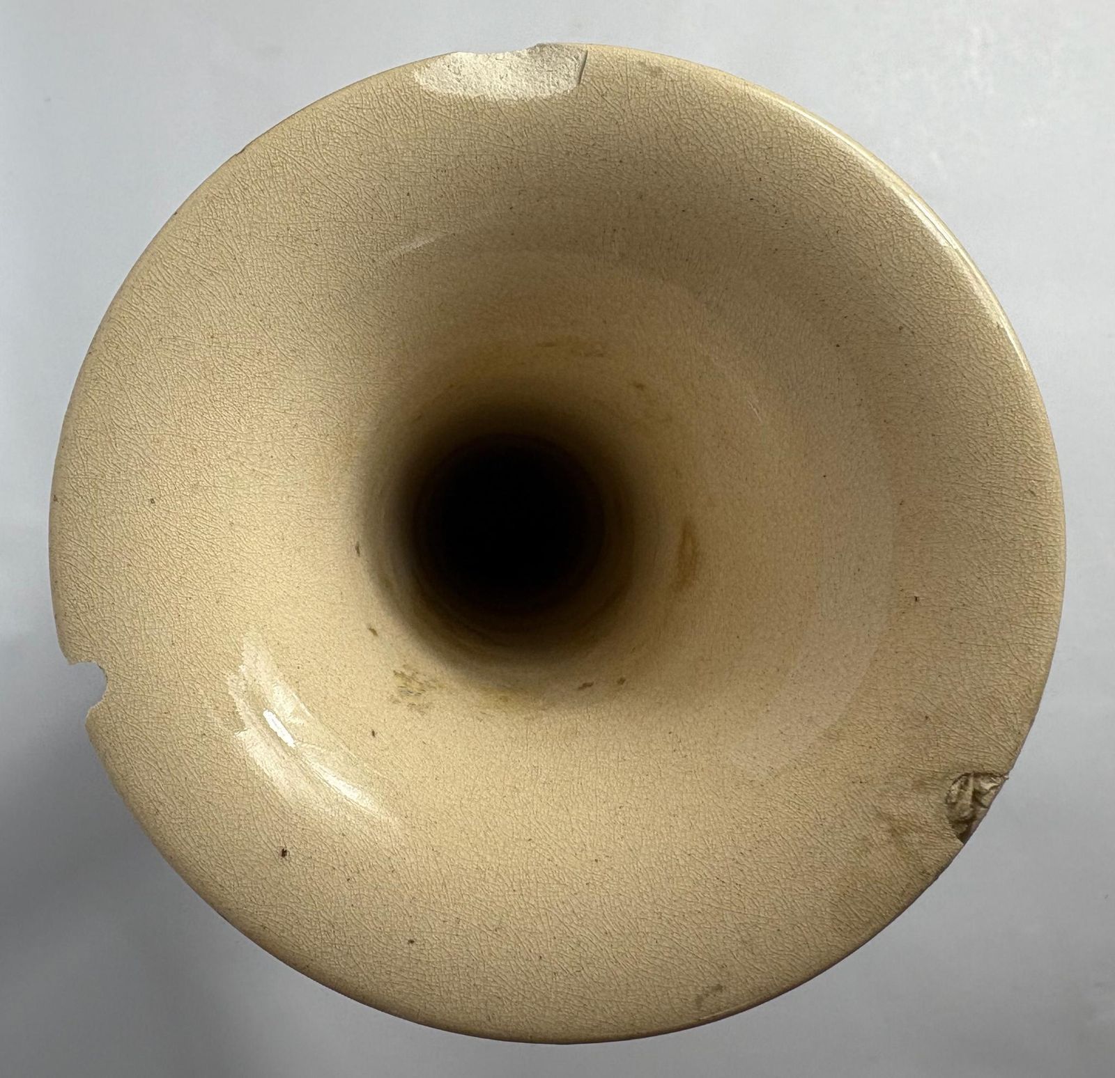 Kyoto Ware Bottle Vase – Blue To Cream Ombré Glaze   Japanese Meiji Period photo vinterior