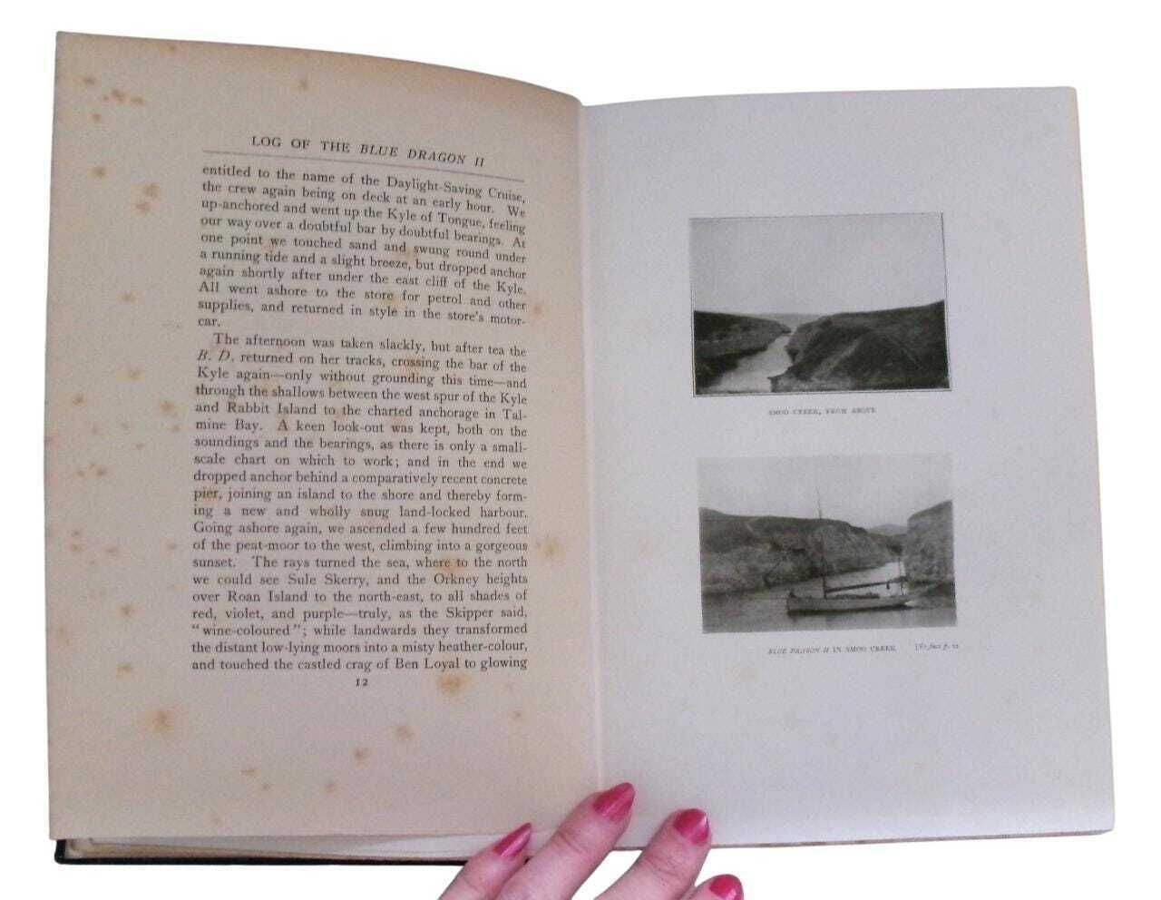 1911 Yachting Travelogue Log Of The Blue Dragon II, Orkney & Shetland, First Edition, Antique Travel photo vinterior