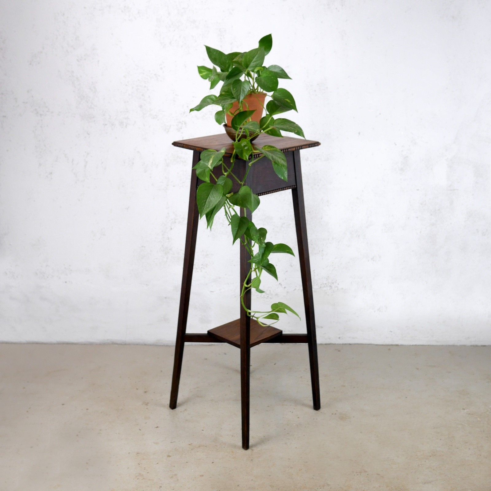 Tall Antique Arts & Crafts Oak Torchere Plant Stand Liberty Style #103113
