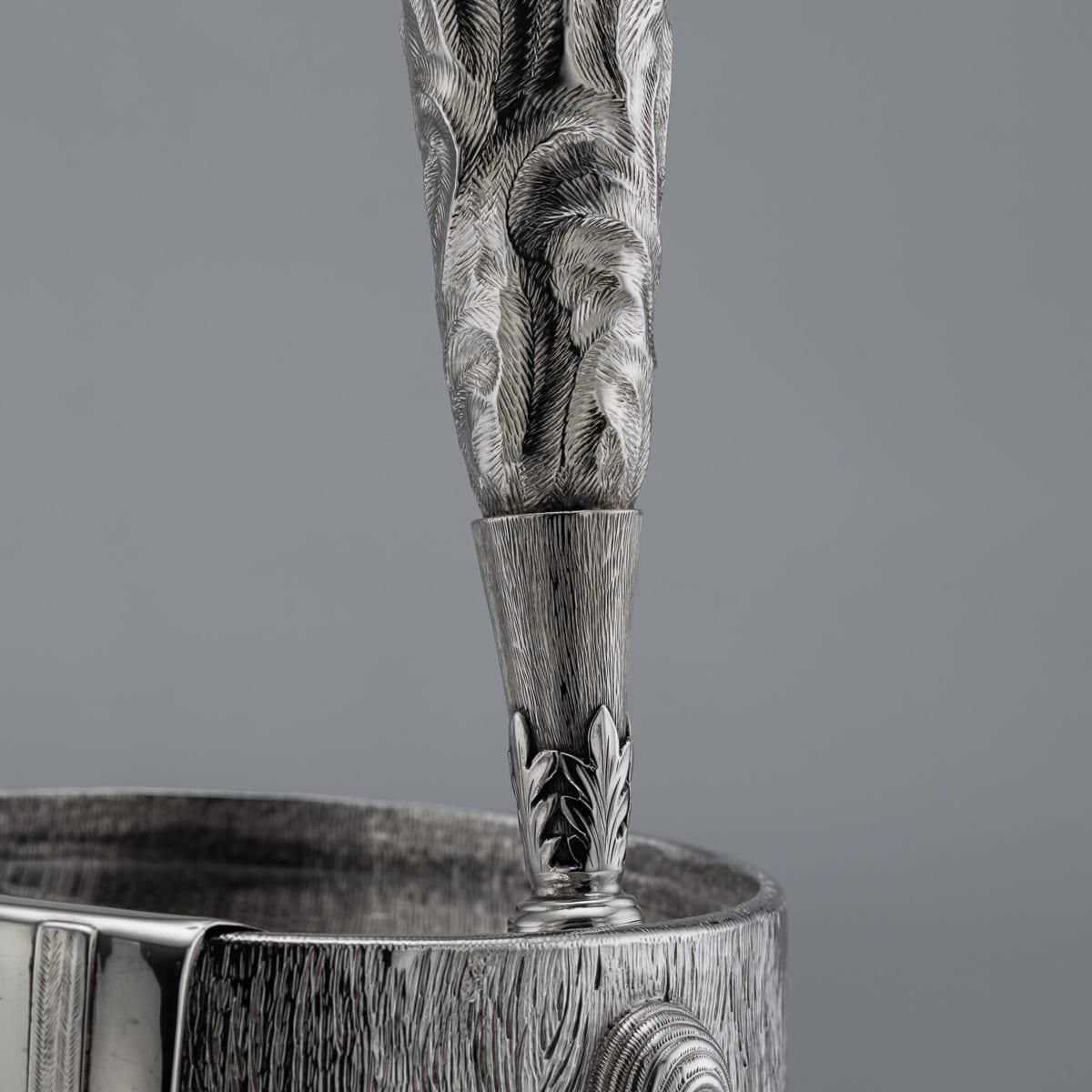photo for sale Antique English Silver Regimental Snuff Mull With Ebonised Base, 1908