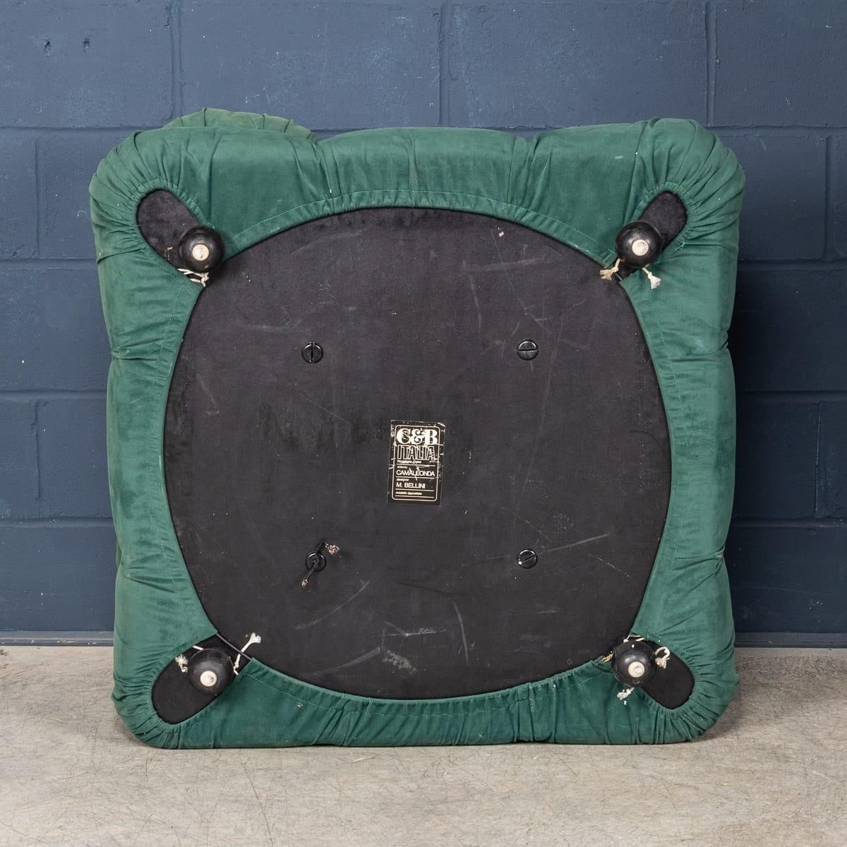 Vintage 20thc "Camaleonda" Green Fabric Armchair By Mario Bellini For B&B Italia photo vintage
