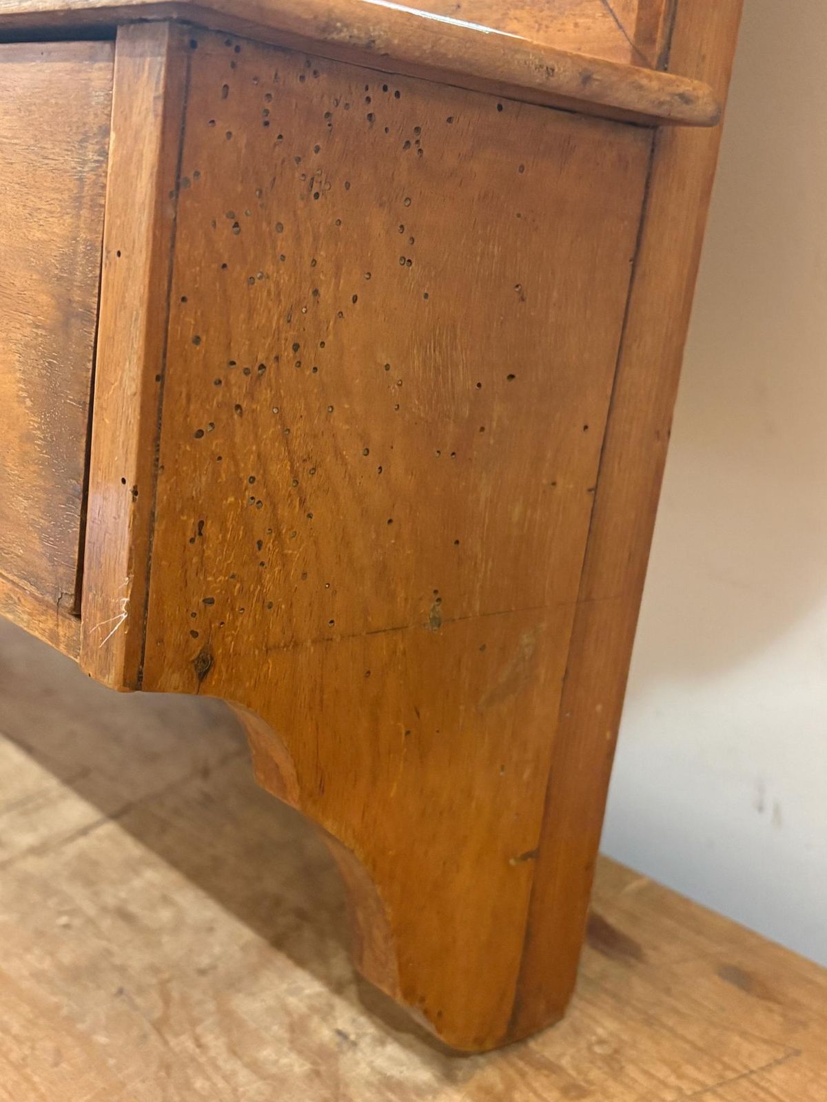 Edwardian Satinwood Wall Mirror With Shelf & Drawer – Antique Shaving/Toilet Mirror photo 245.0